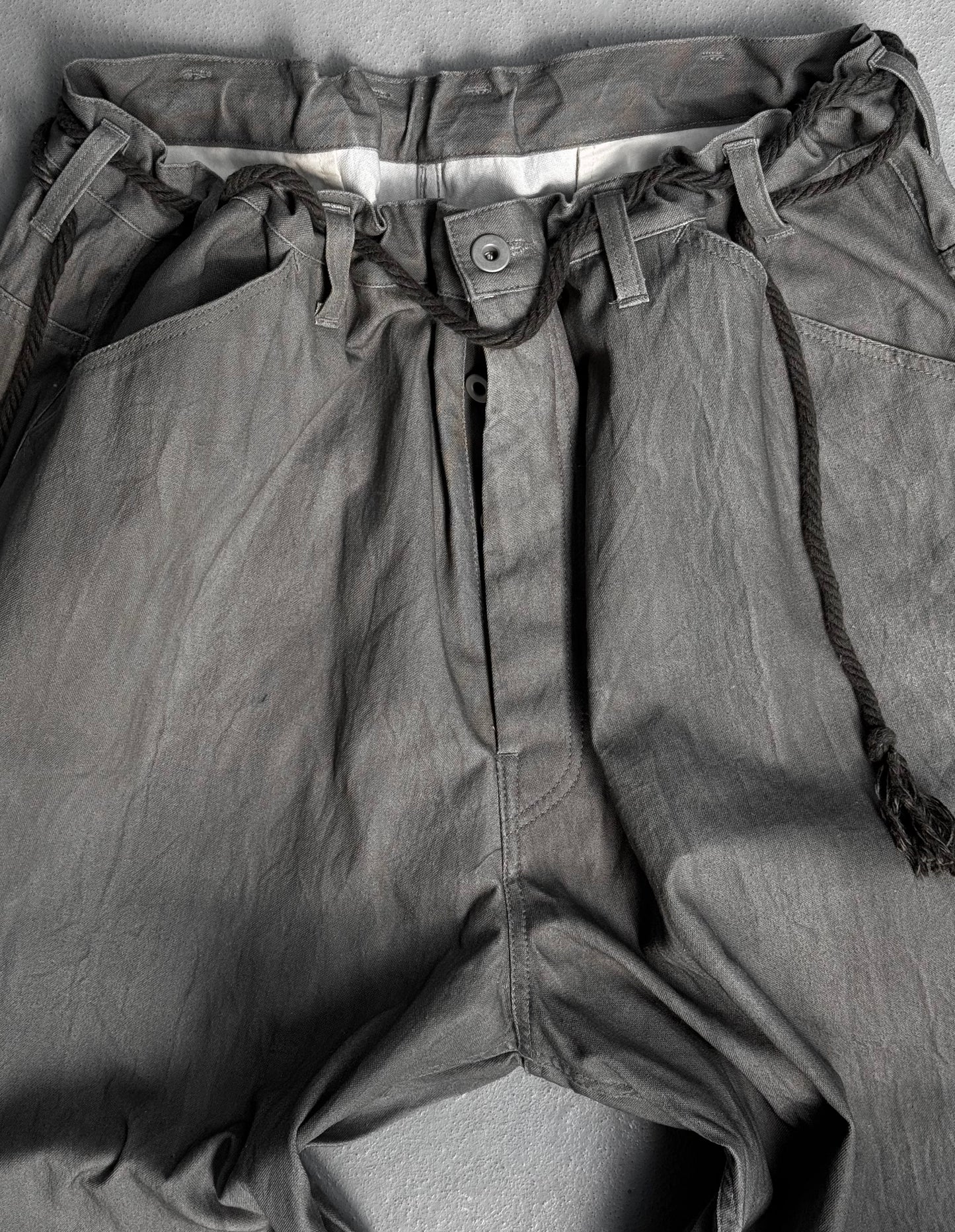 *SAMPLE* Isamu Katayama “BACKLASH” SS17 Light Grey Wide Leg Cotton Pants