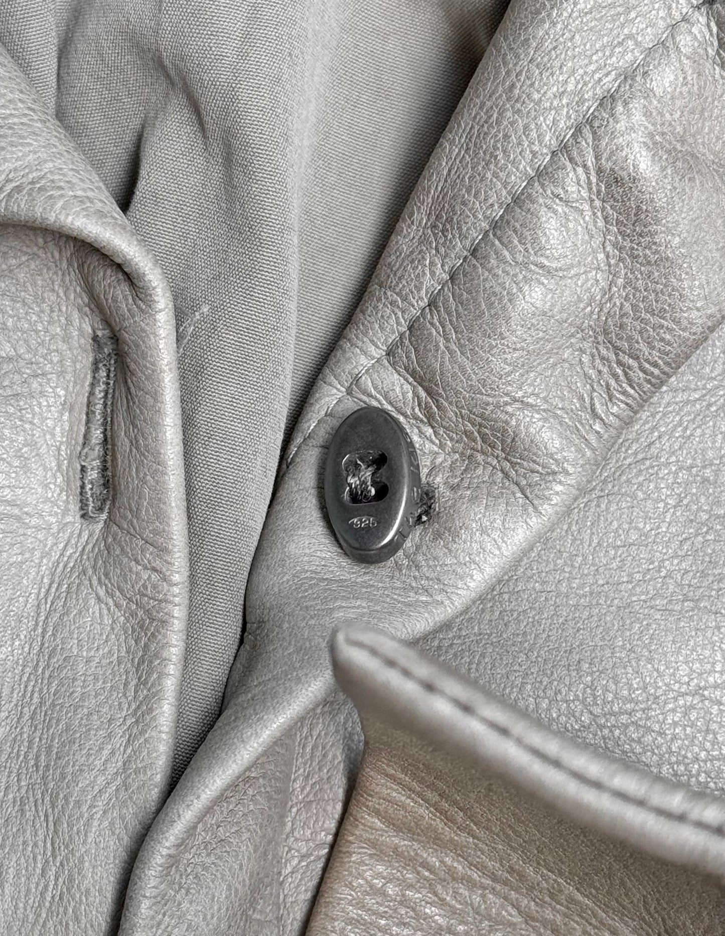 Capre Diem SS04 Grey Washable Cowhide Wrinkle Leather Shirt