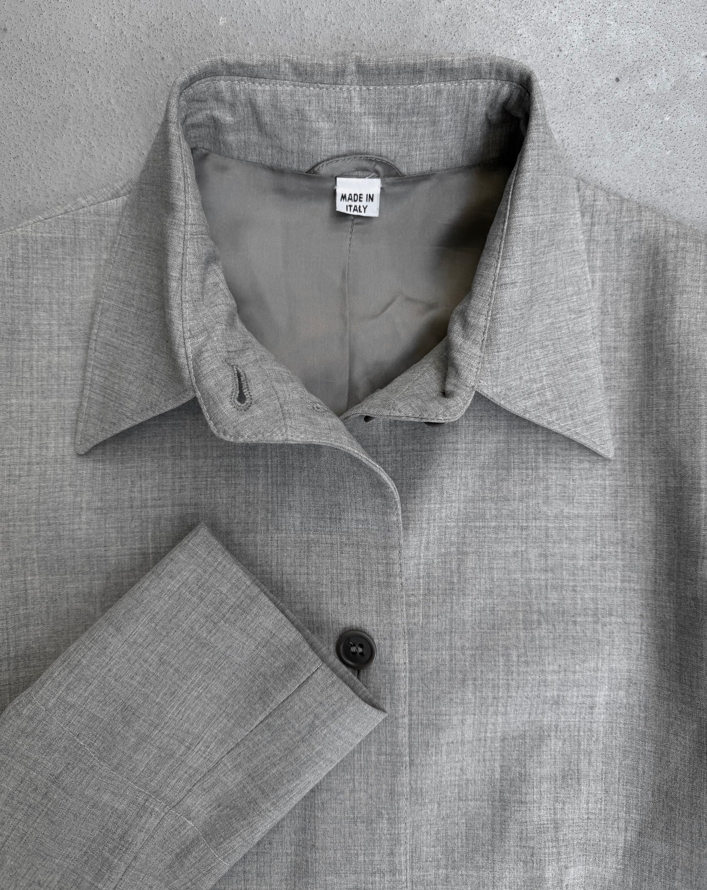 Helmut Lang Vintage 90s Heather Grey Button-up Jacket