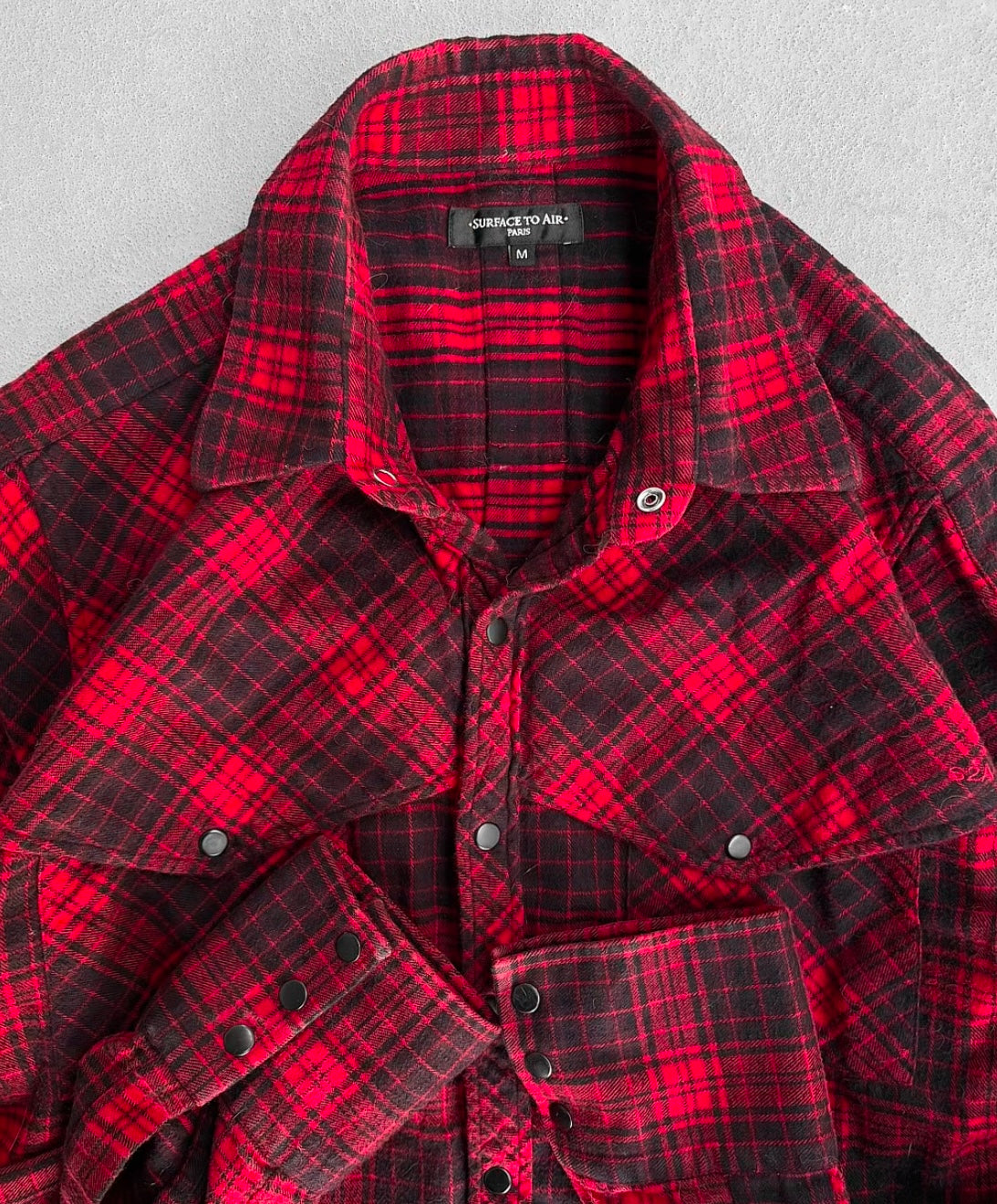 Surface to Air Early 00s Western Plaid Wool Flannel Shirt