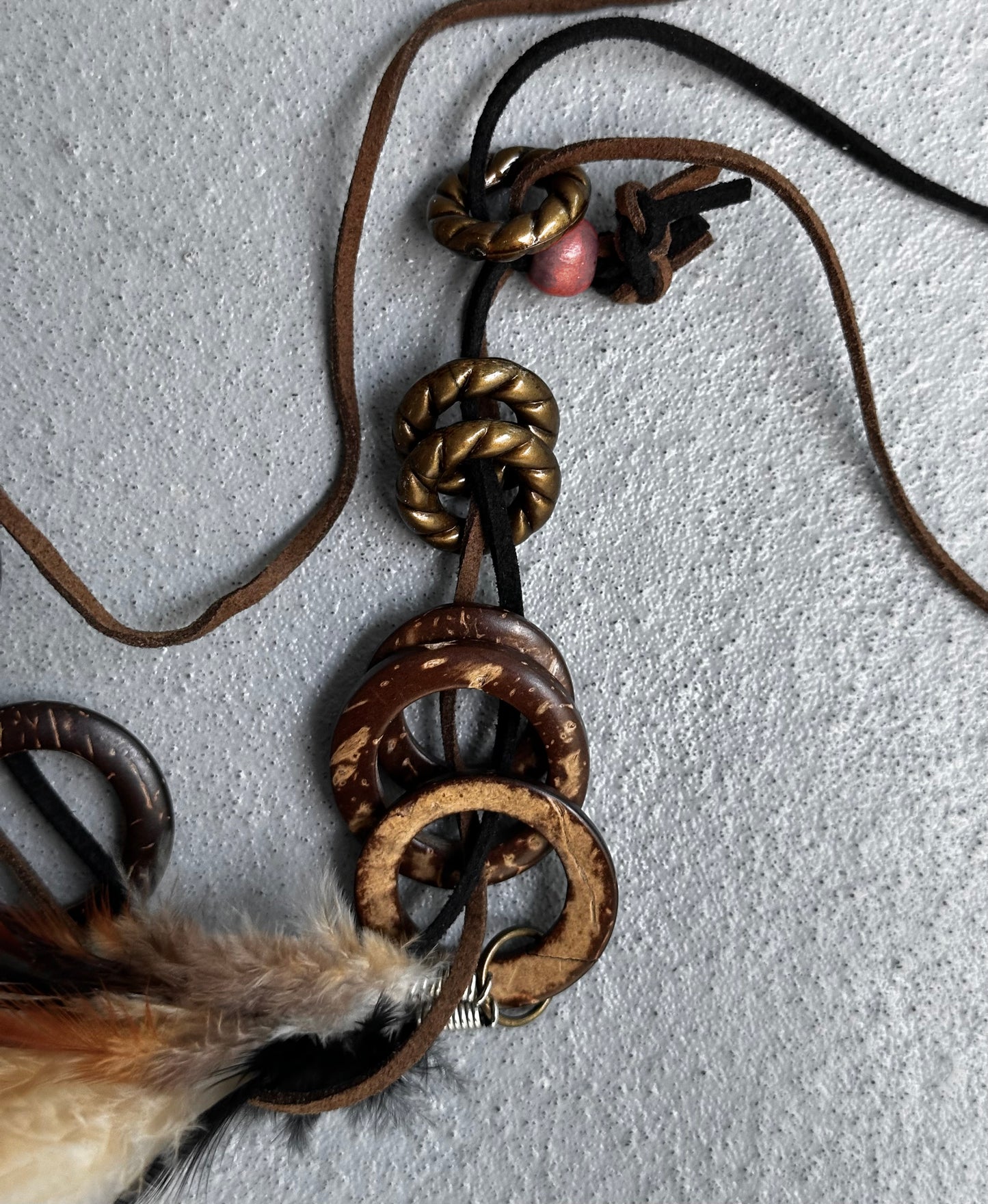 Vintage Y2K Japanese Handmade Feather Necklace