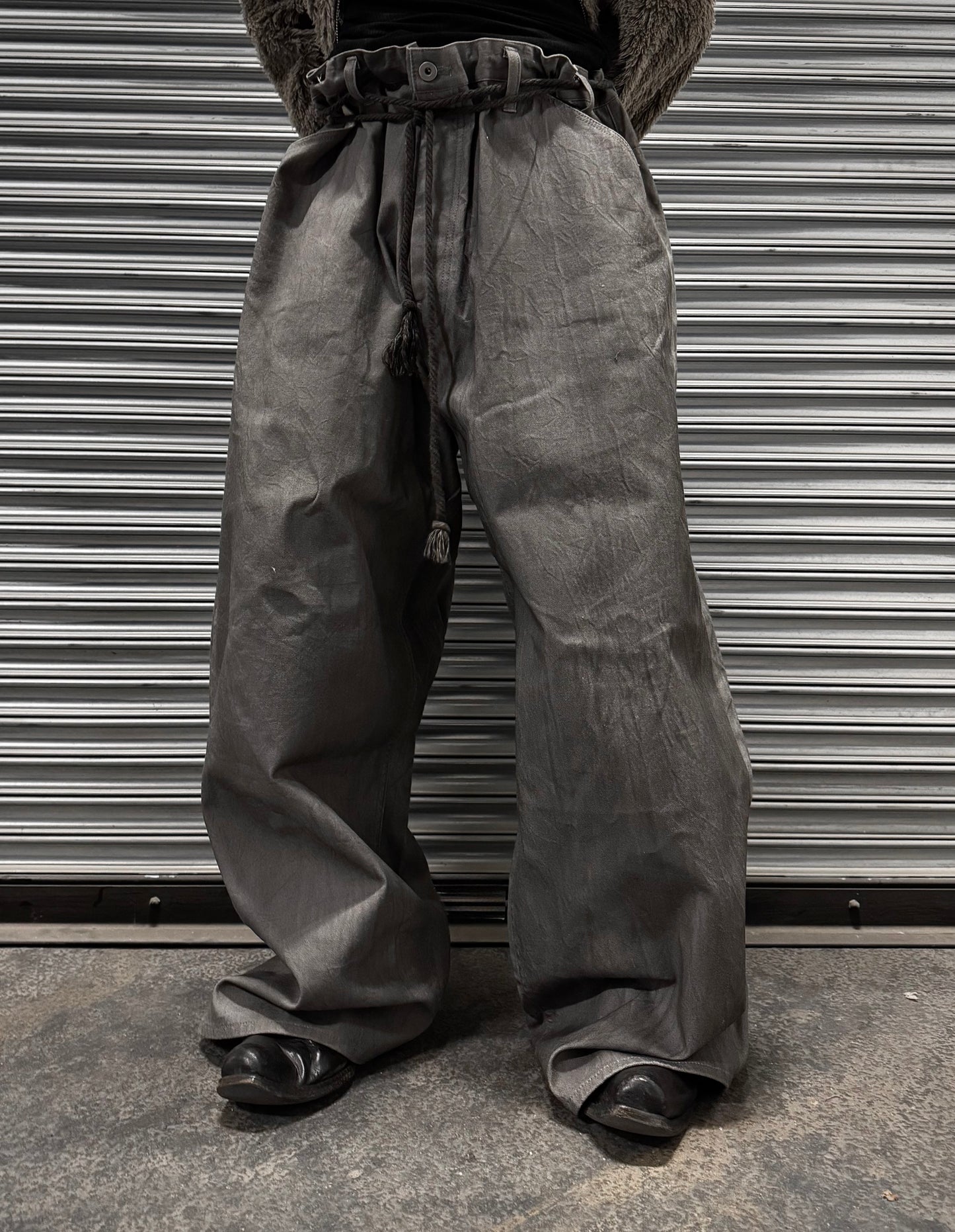 *SAMPLE* Isamu Katayama “BACKLASH” SS17 Light Grey Wide Leg Cotton Pants