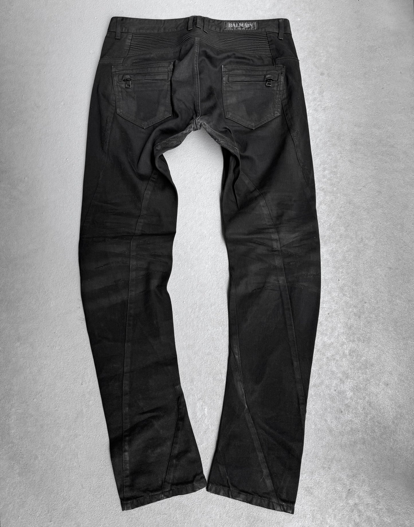 BALMAIN by Olivier Rousteing AW15 Distressed Light-wax Skinny Denim