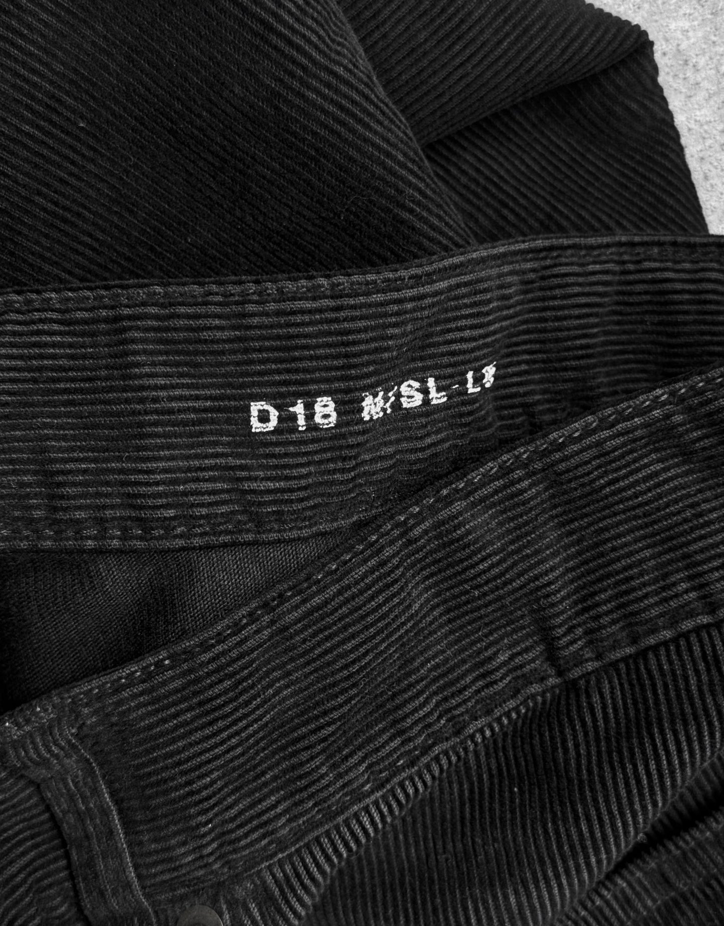 Saint Laurent Paris SS22 Black Corduroy “D18” Slim Bootcut Pants
