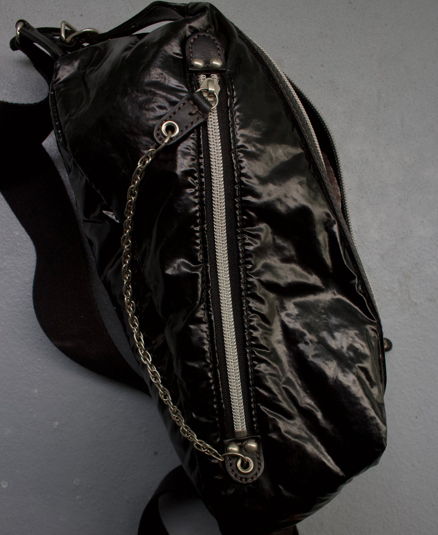 KATHARINE HAMNETT Early 00s Multi-zip Side Bag