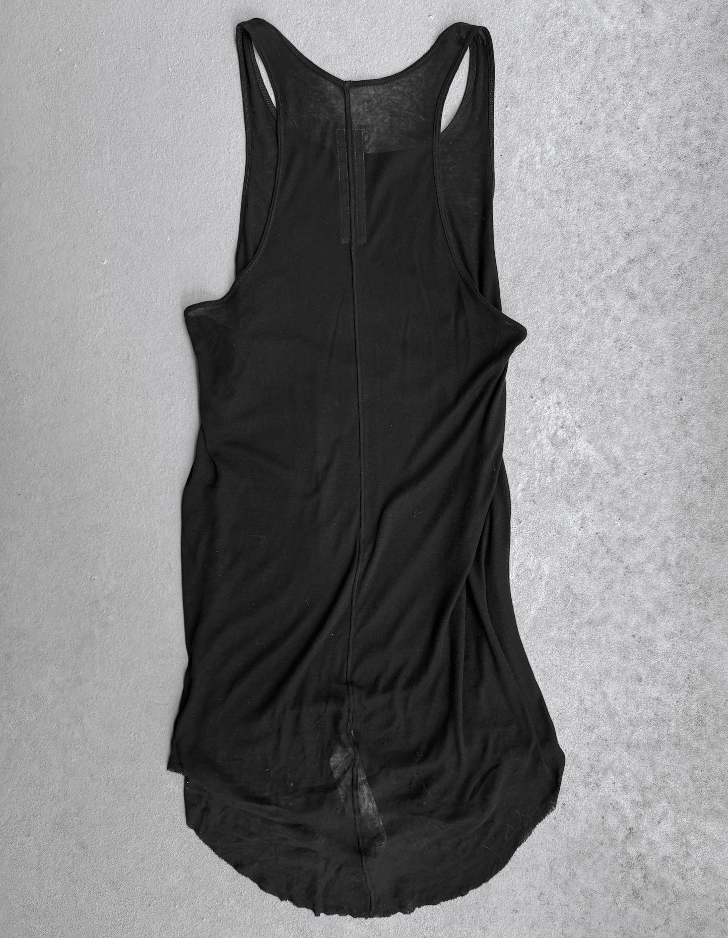 Rick Owens SS24 “LIDO” Black Sheer D-Flap Tank Top