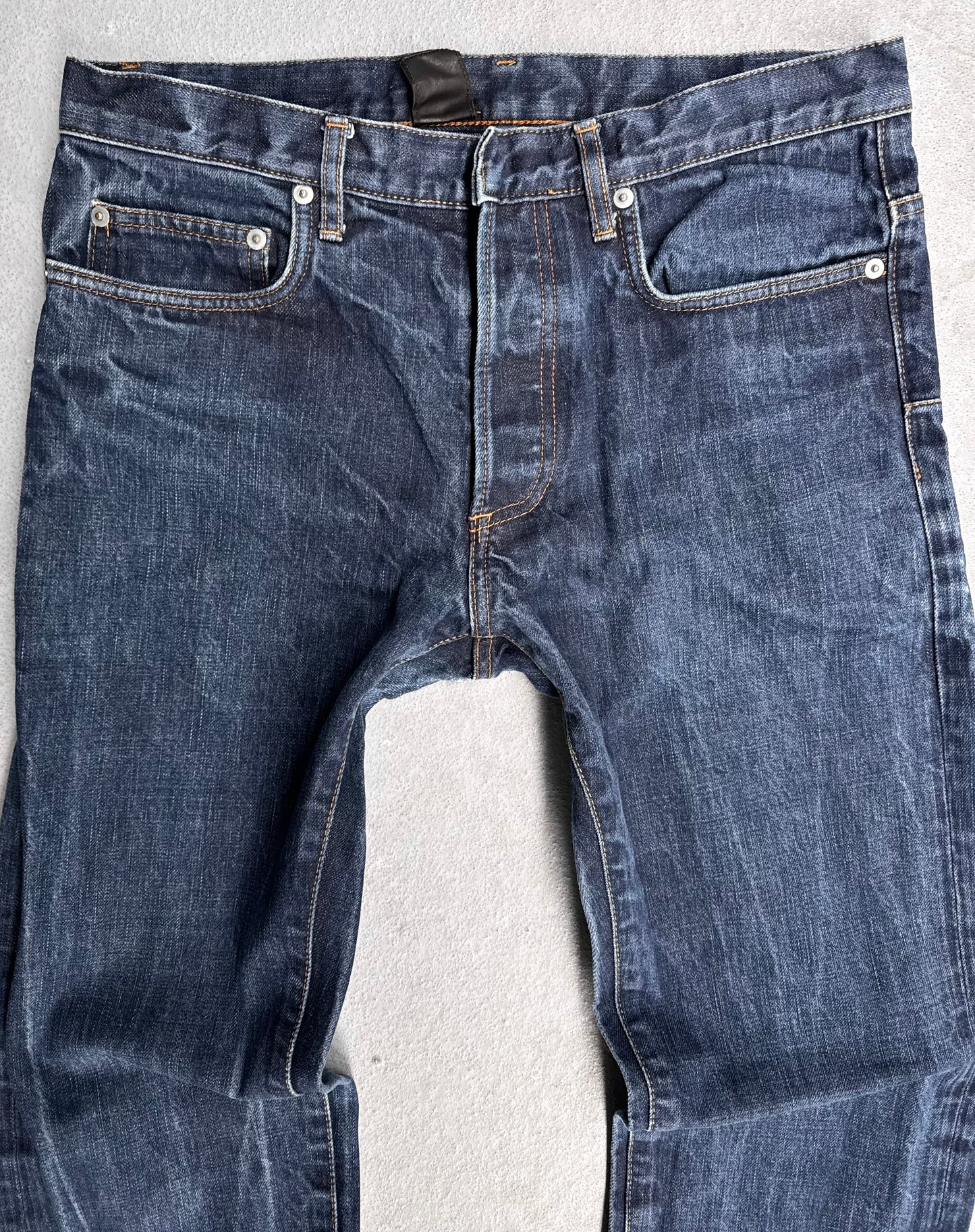 DIOR HOMME Early 00s Washed Indigo Bootcut Straight Denim