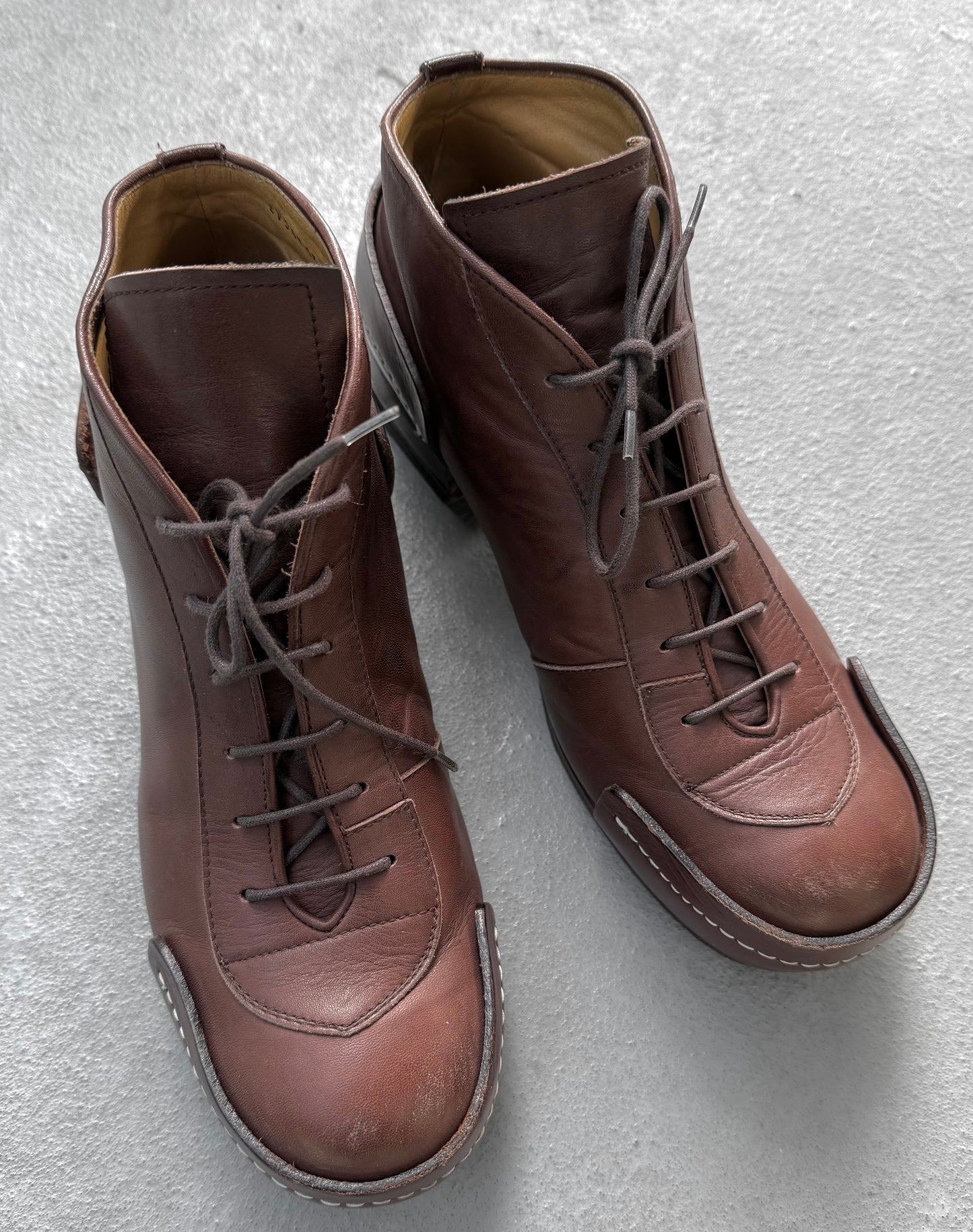 MiharaYasuhiro Early 00s Lace-up Leather Ankle Boots