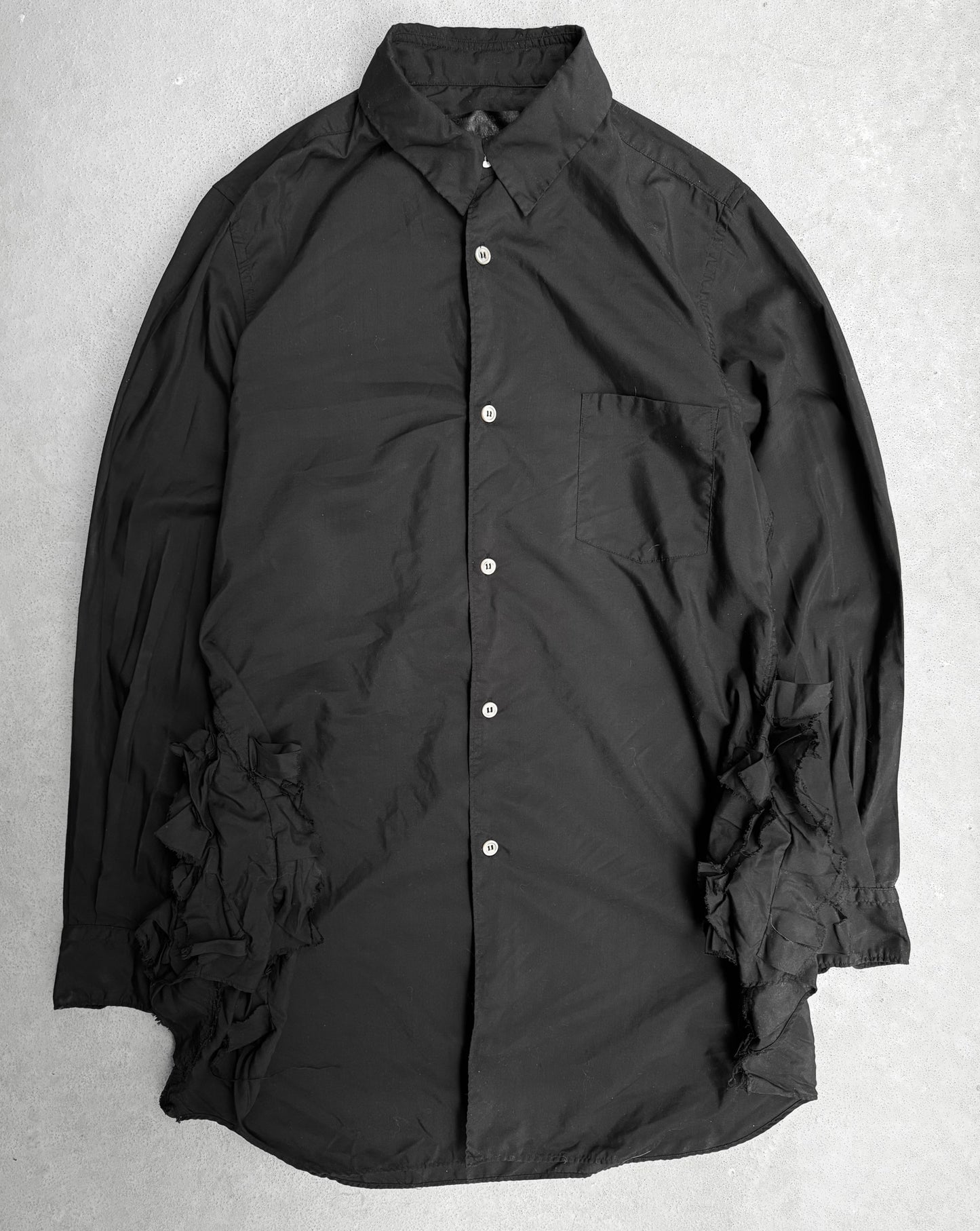 COMME des GARÇONS SS19 Black Ruffle Button-up Shirt