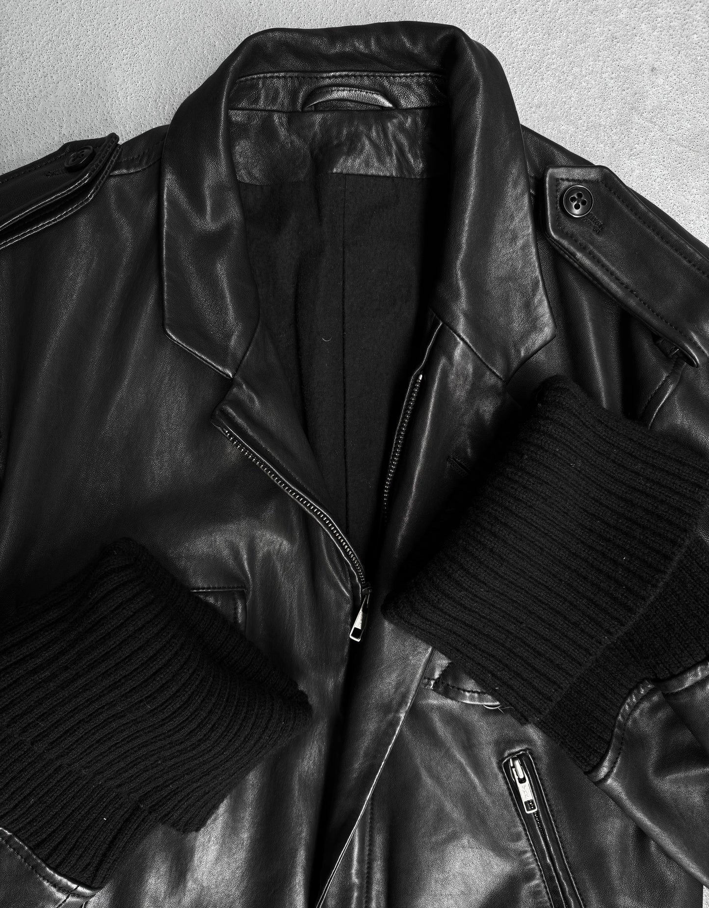 Ann Demeulemeester AW06 Lambskin Leather Asymmetrical Rider Jacket