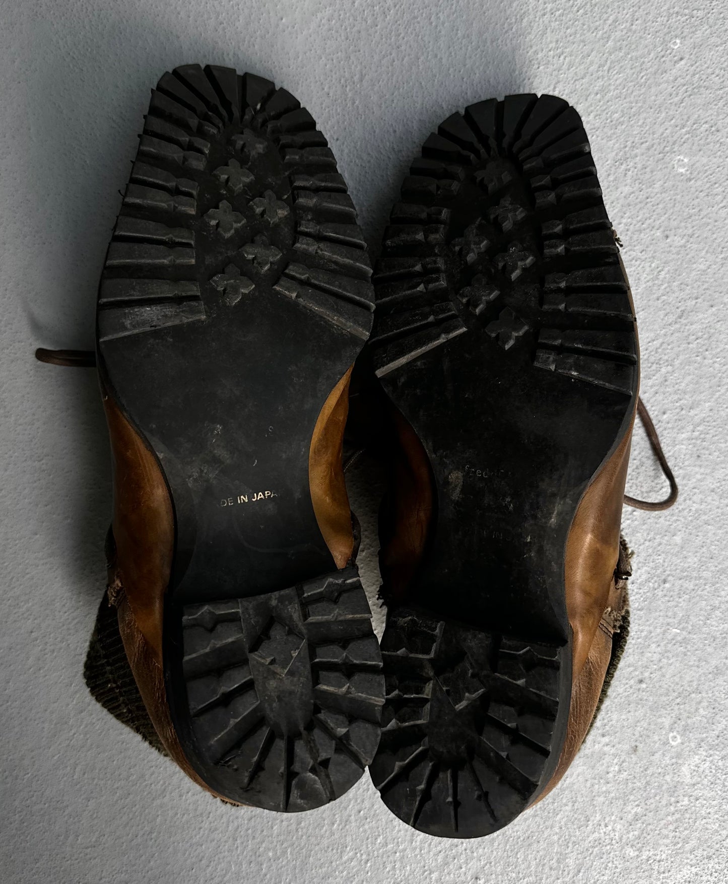 alfredoBANNISTER Early 00s Double-layered Foldable Leather Boots