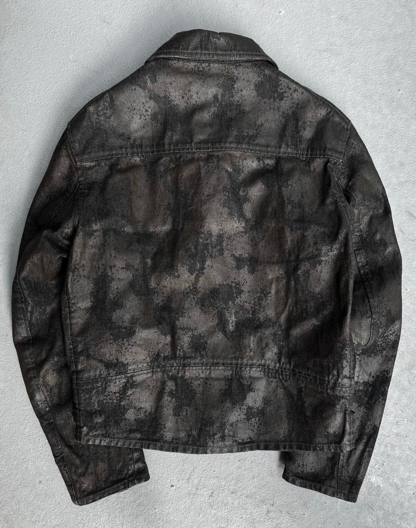 Tornado Mart Early 00s Waxed Camouflage Cotton Biker Jacket