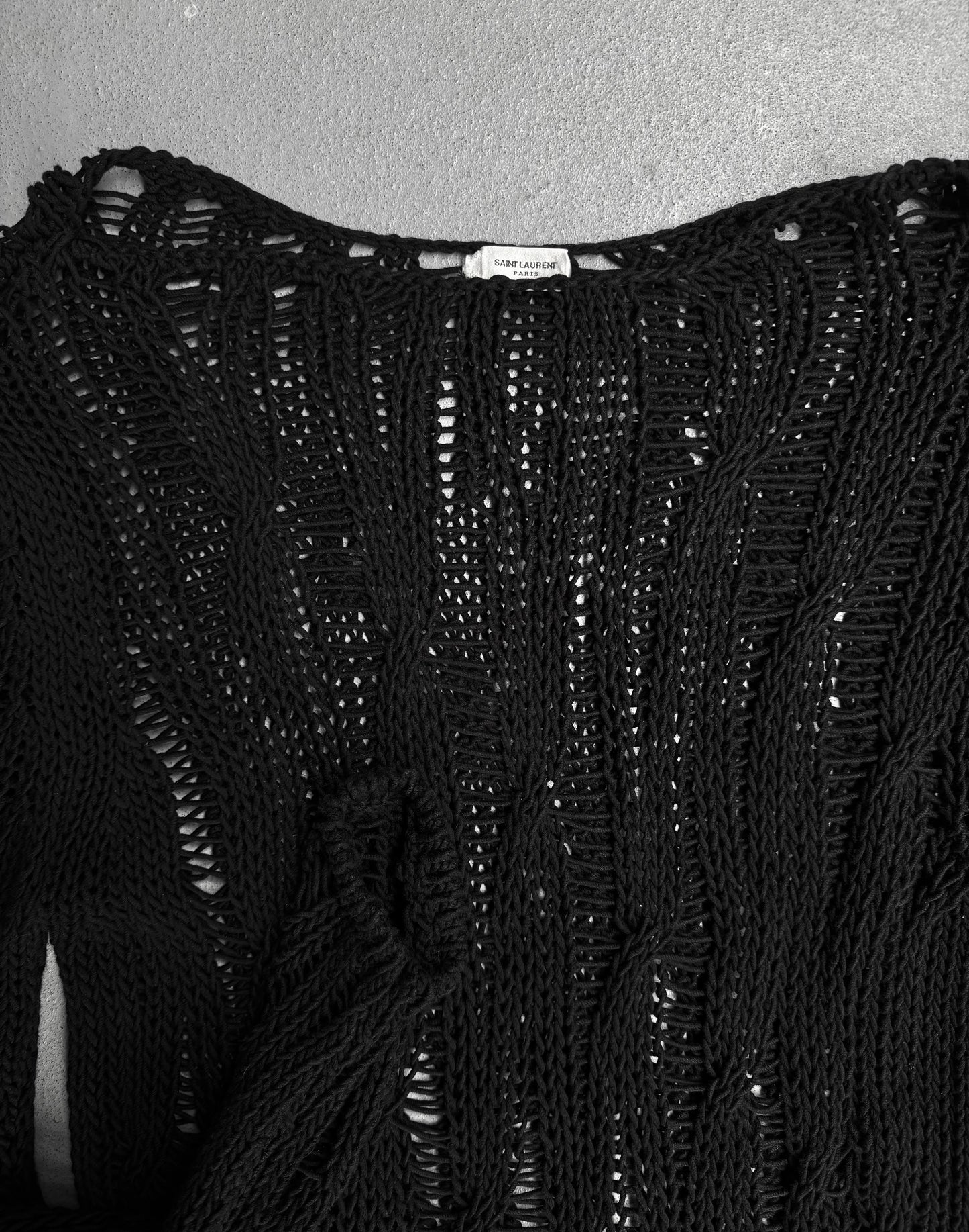 Saint Laurent Paris SS15 Fishnet Knitted Sweater