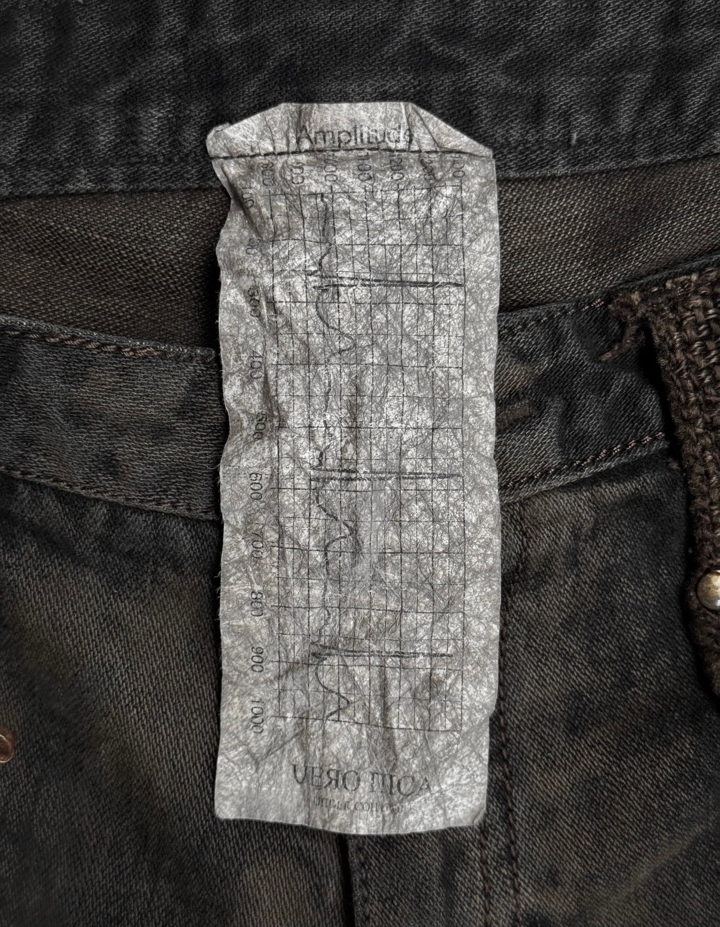 VERONICA Early 00s Mud-washed ‘Crazy Racer’ Flare Denim
