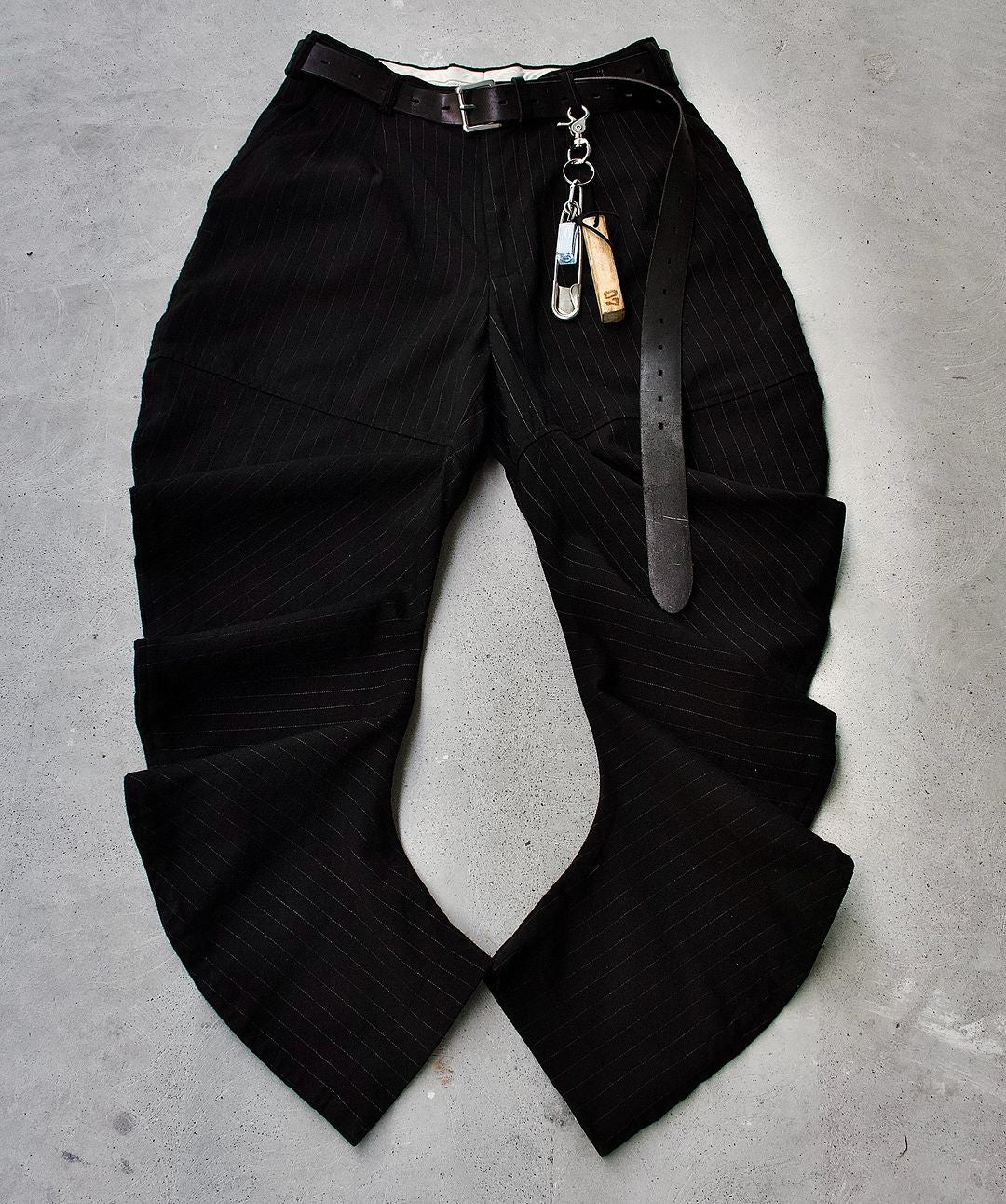 COMME des GARÇONS AW10 Wool Stripe Deformed Twisted Trousers