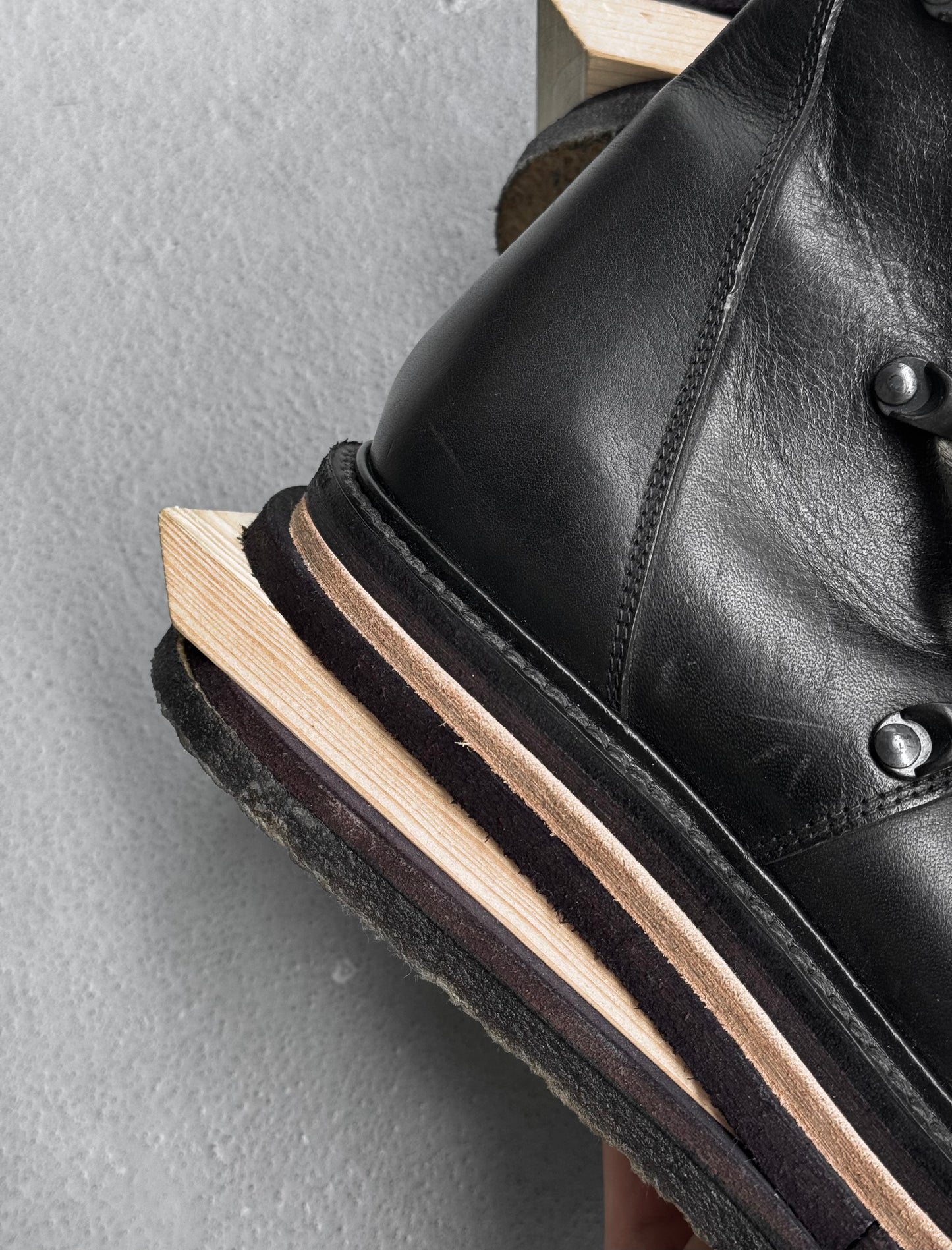*SAMPLE* Rick Owens AW17 “GLITTER” Lego Platform Sole Pentagram Leather Boots