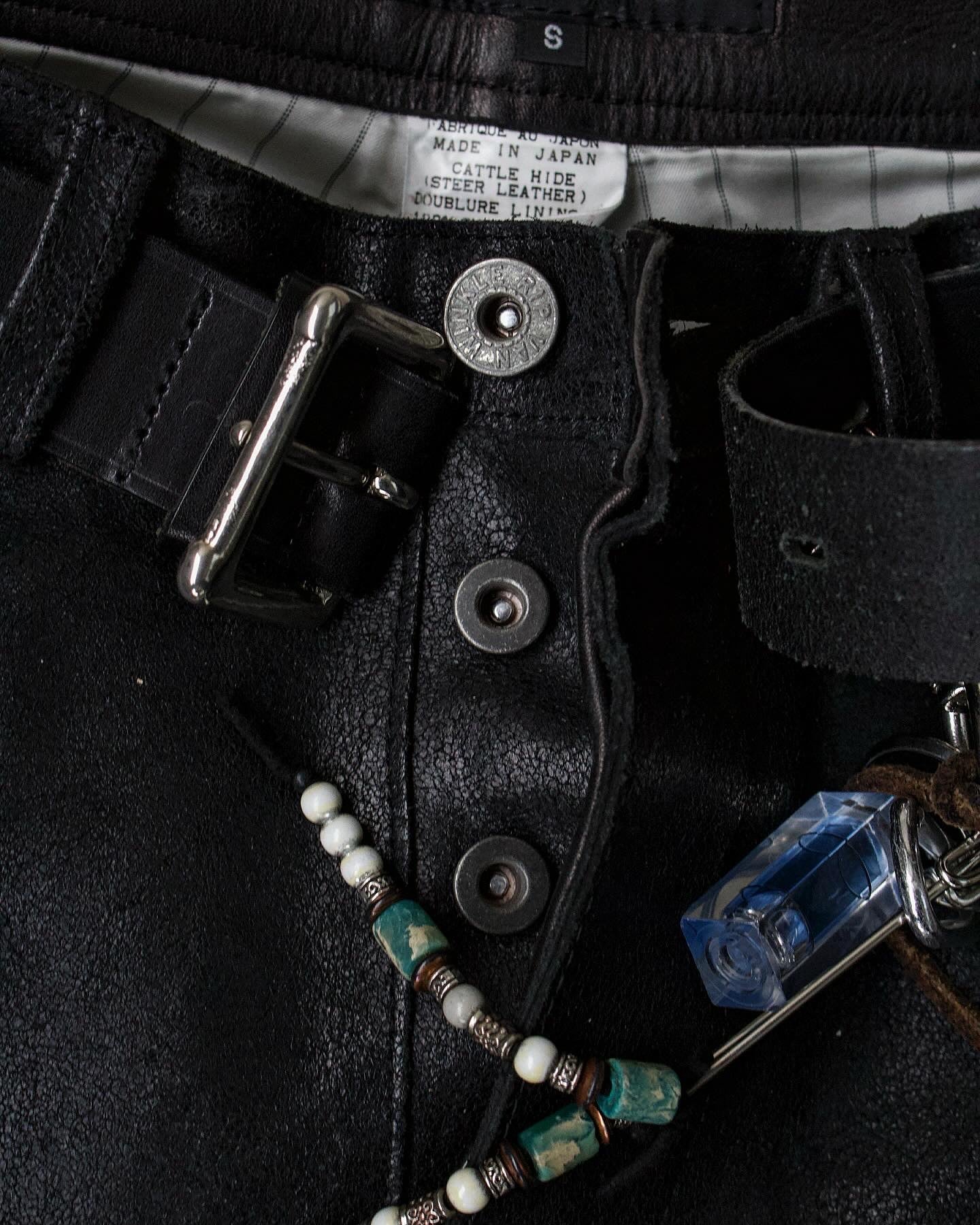 RipVanWinkle 00s Cracked Steerhide Leather Bootcut Pants