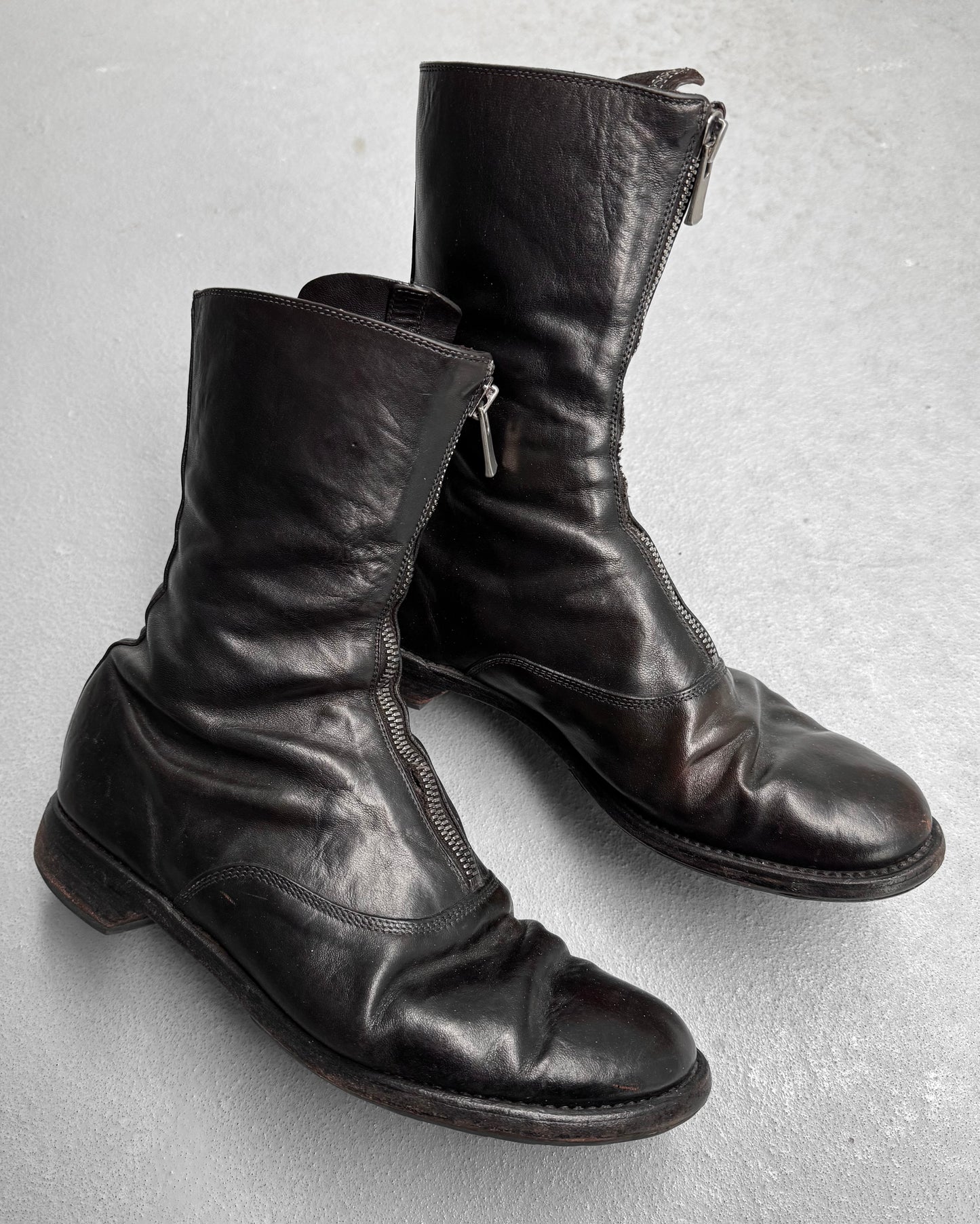 GUIDI ‘310’ Full-grain Horse Leather Front Zip Boots