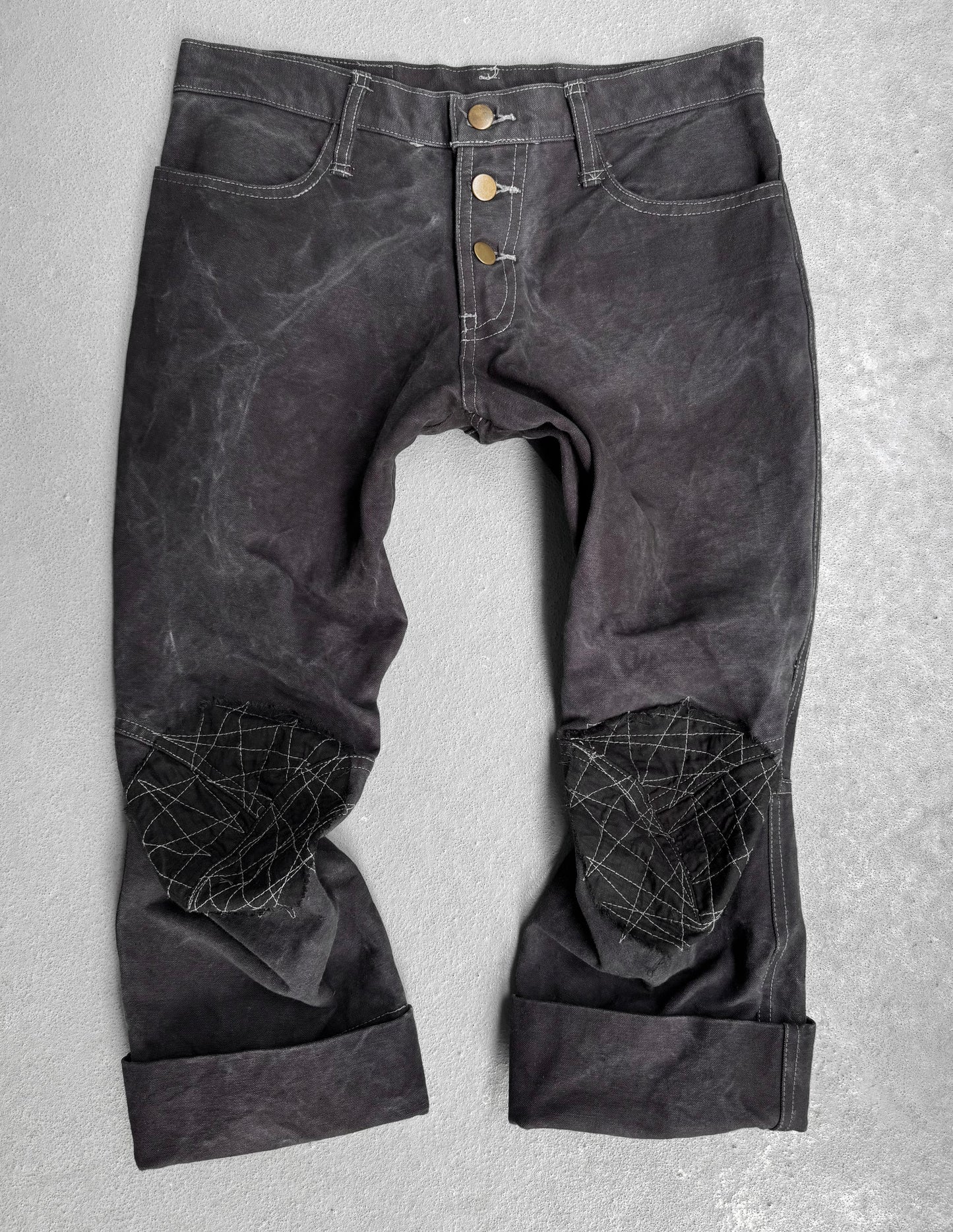 Christopher Nemeth Late 90s Over-dye 3D Reconstructed Denim Capris