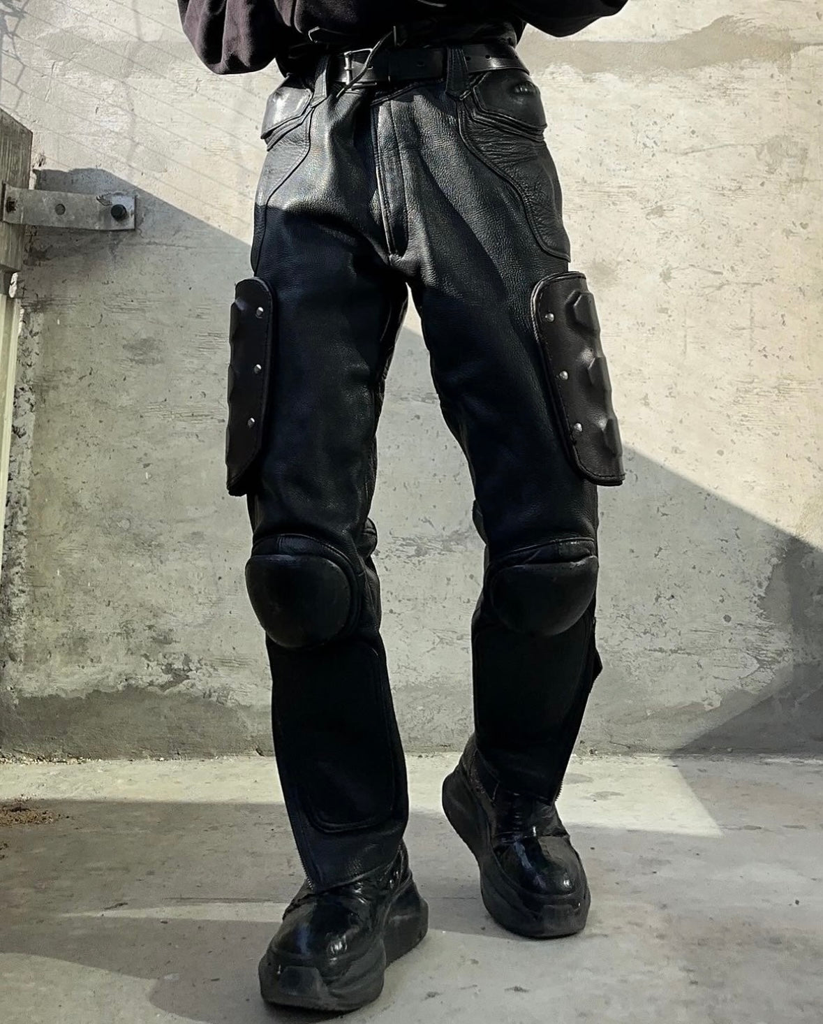 KADOYA 00s Armour Shield Cowhide Leather Motorcycle Pants