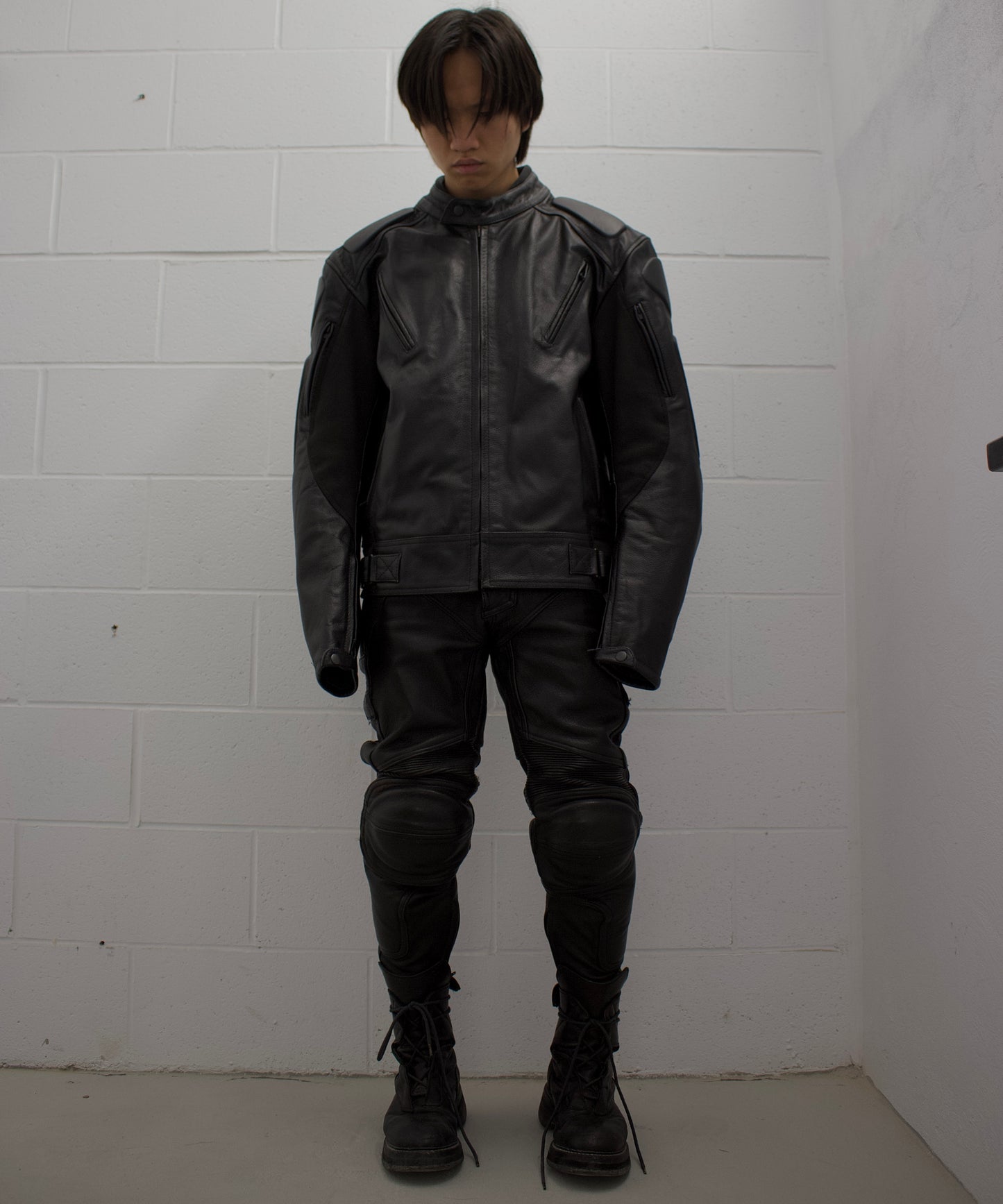 Vintage 00s Padded Leather Motorcycle Jacket