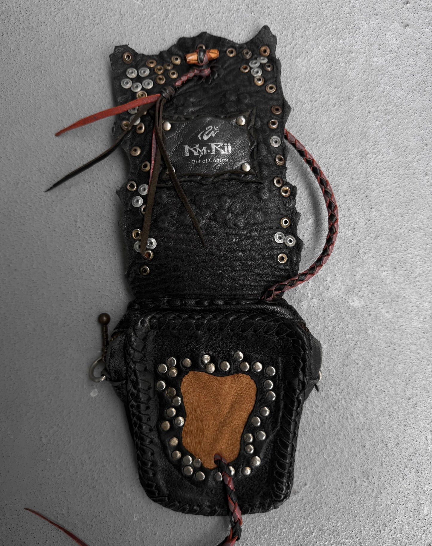 KMRii Early 00s Custom ‘Dragon Eye’ Leather Zip Pouch