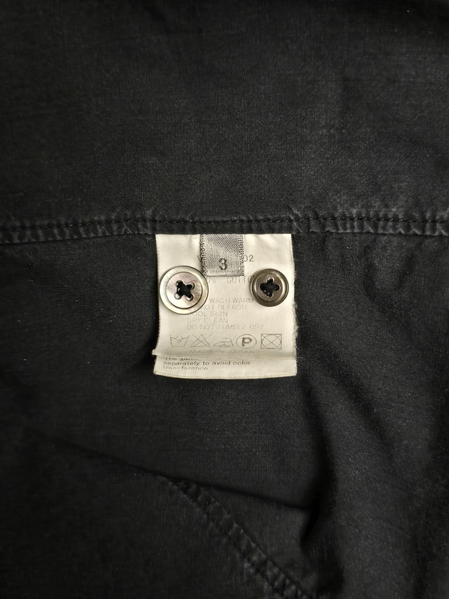 The Viridi-Anne Washed Charcoal Grey Pleated Button-Up Shirt detail | DRIEW GARMENTS