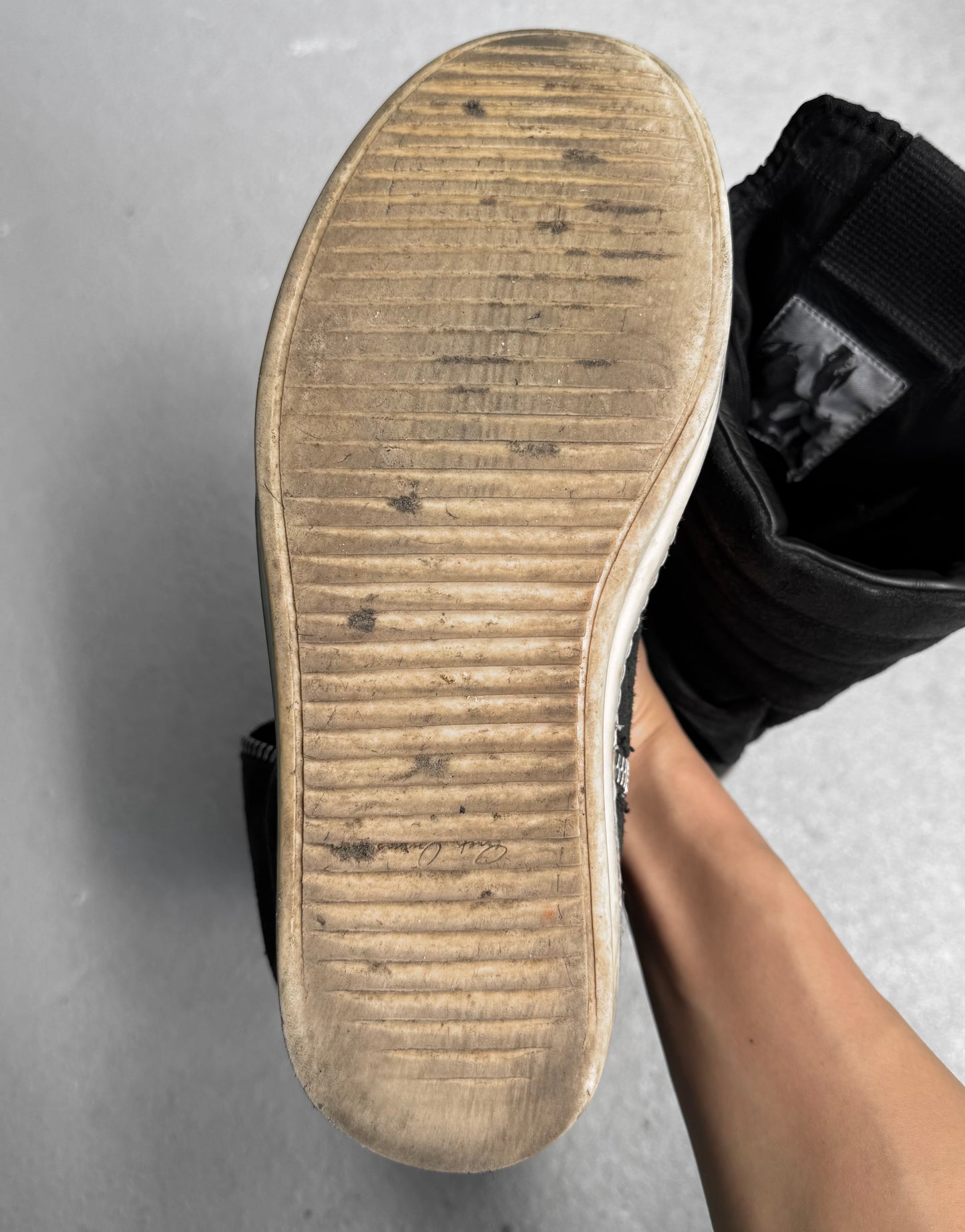 Rick Owens SS15 “FAUN” Blistered Leather Cargobasket Sneakers