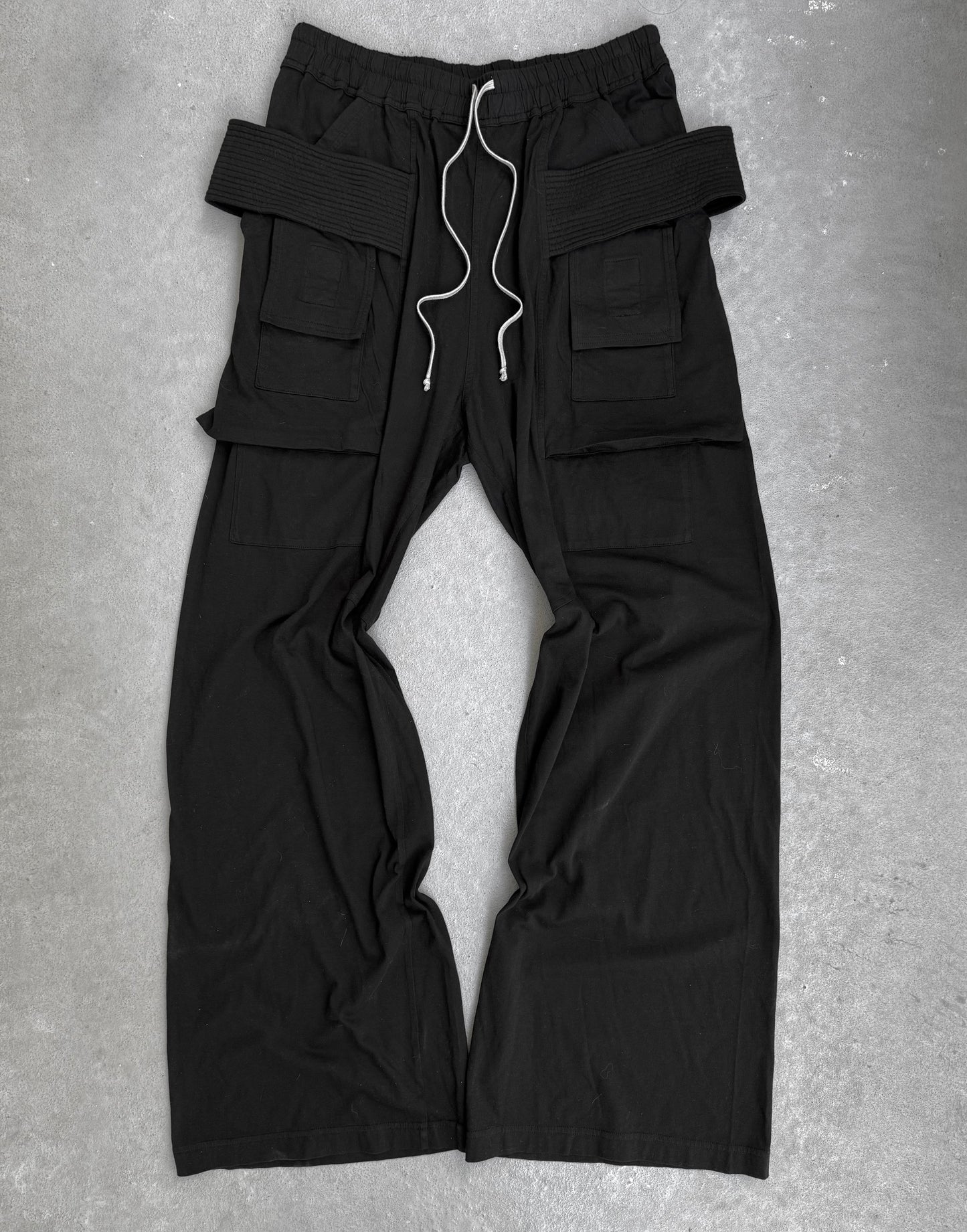 Rick Owens DRKSHDW AW24 "PORTERVILLE" Drop-cotch Wide Leg Creatch Cargo Pants