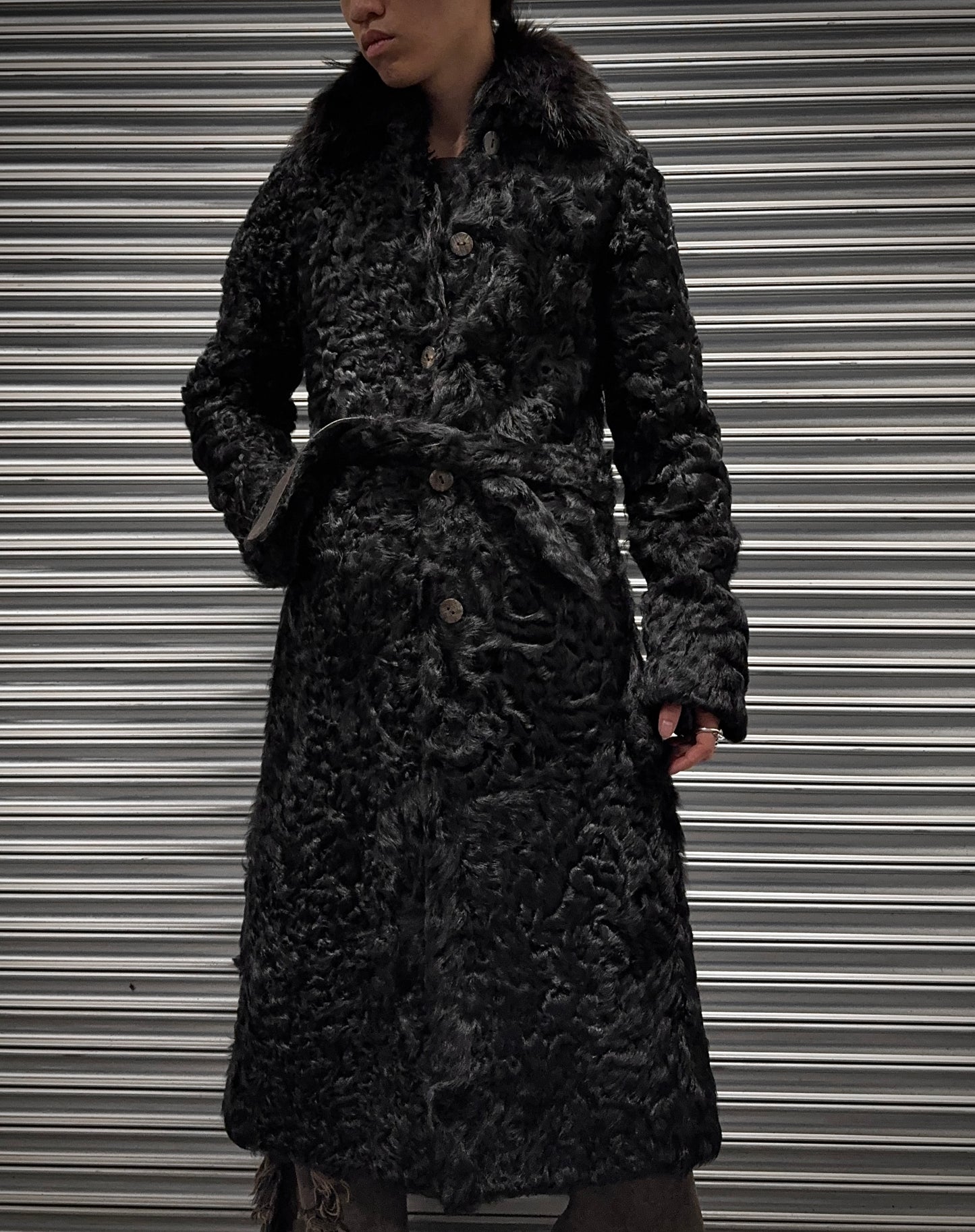 Giorgio Brato Early 00s Sheep Fur Long Coat