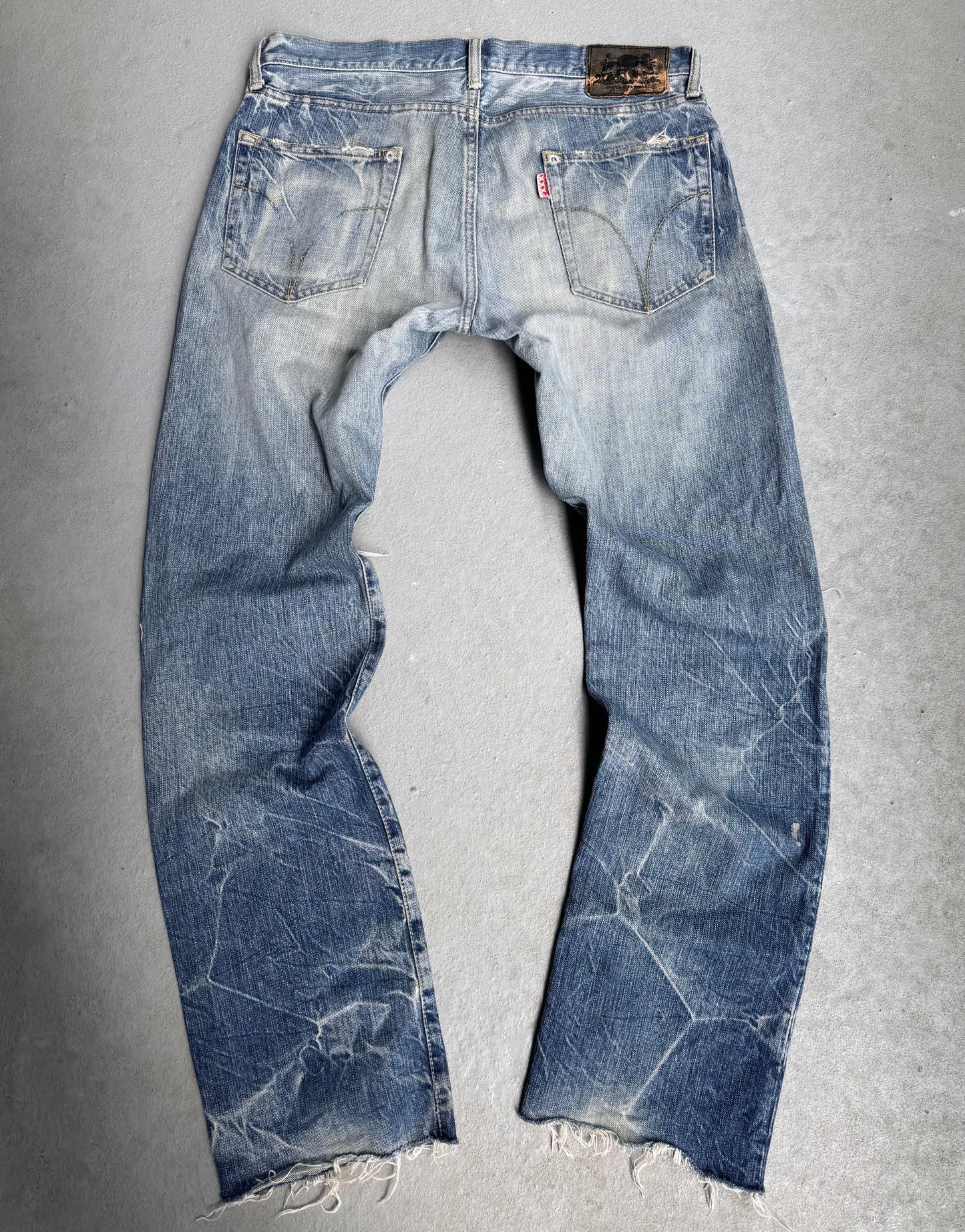 Hysteric Glamour Early 00s Washed Blue Studded Straight Leg Denim