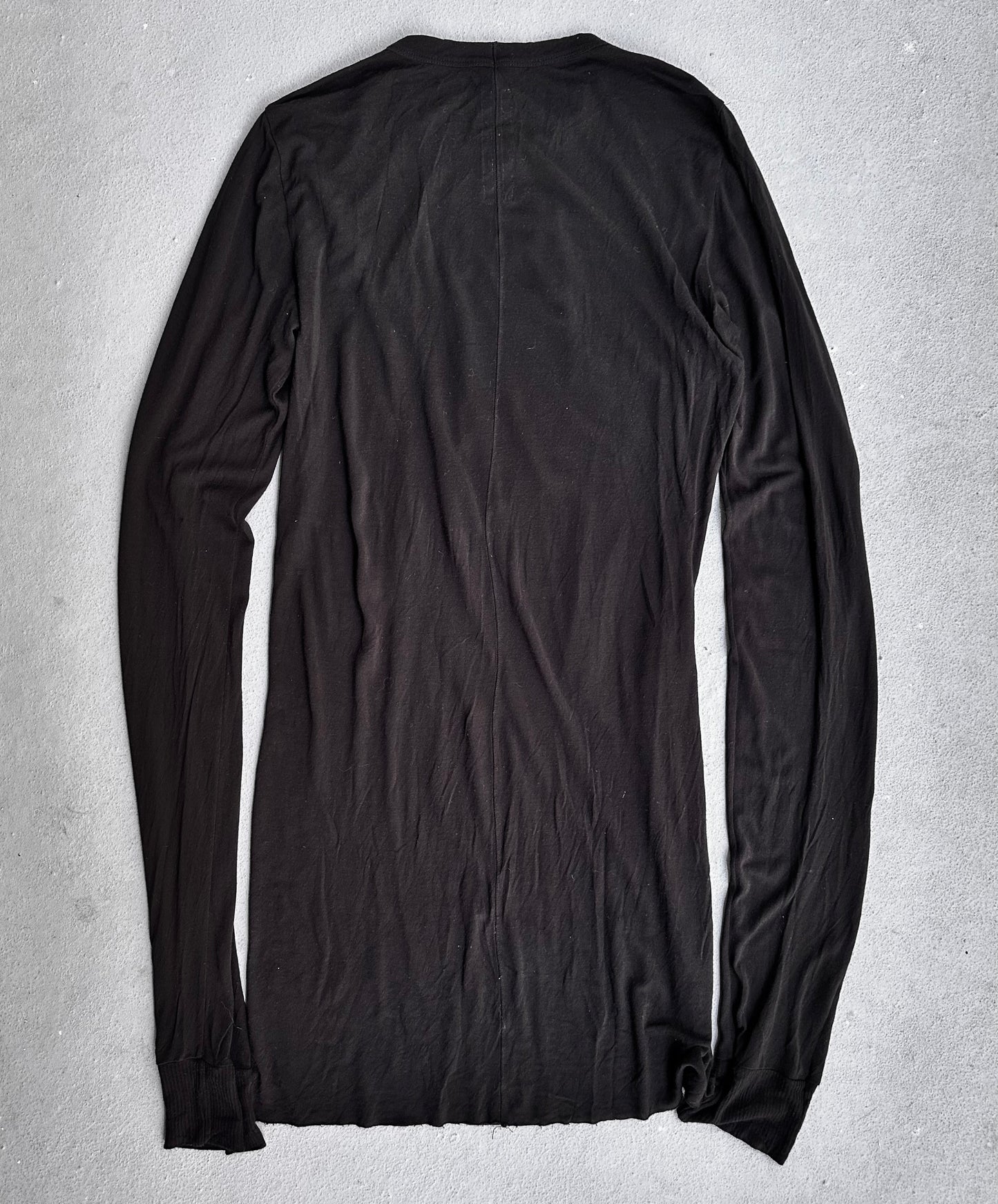 Rick Owens SS16 “CYCLOPS” Black Silk-blend Long-sleeves