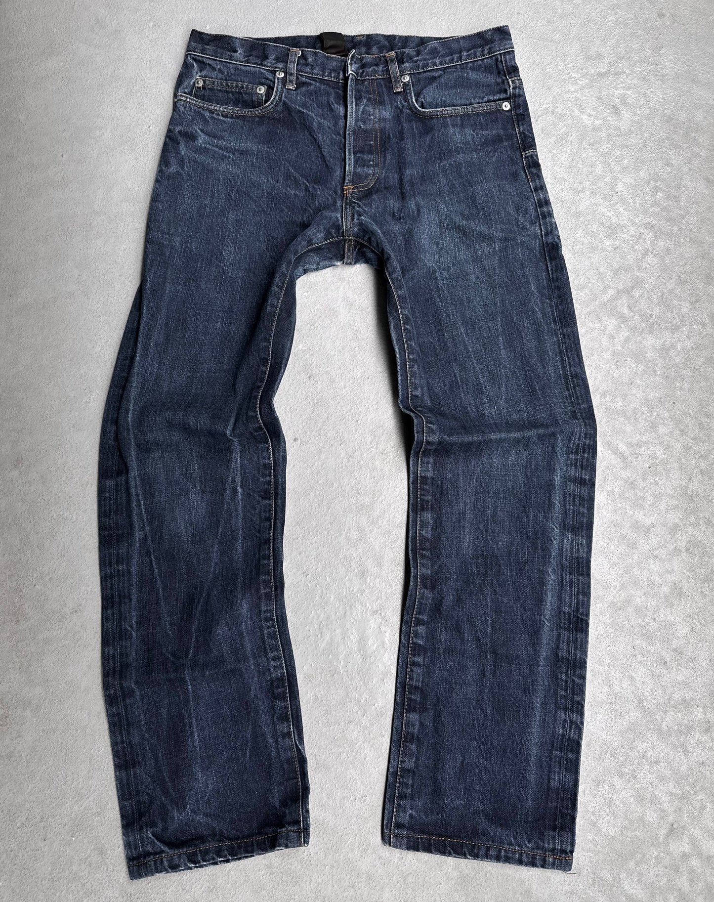 DIOR HOMME Early 00s Washed Indigo Bootcut Straight Denim