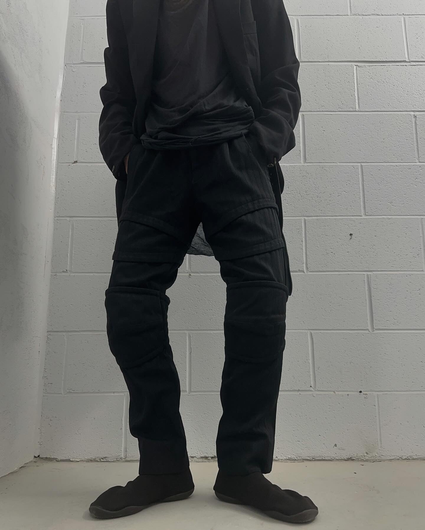 COMME des GARÇONS HOMME PLUS AW16 “Armor of Peace” Pinstripes Knee-Panelled Dress Pants