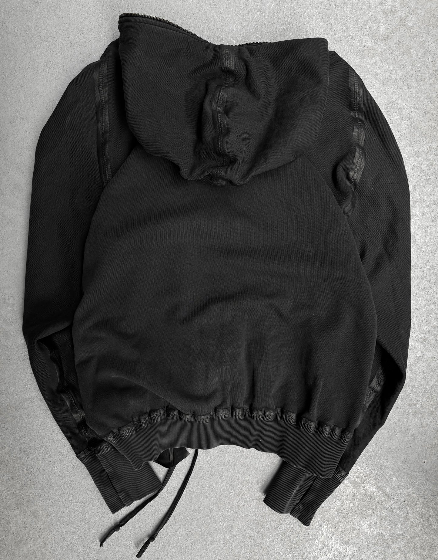 Isaac Sellam : “Experience” Rubberized Seams Cotton Zip-up Hoodie