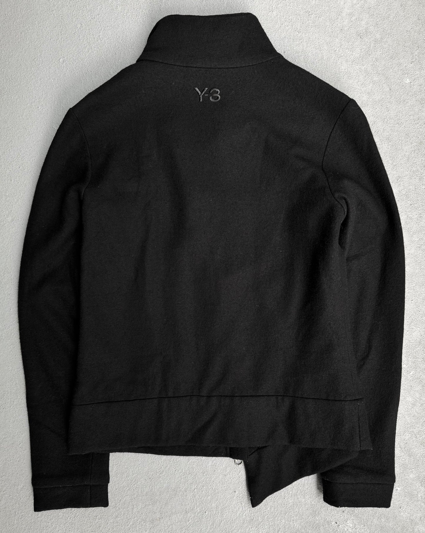 Y-3 by Yohji Yamamoto x Adidas Asymmetrical Wool Zip-Up Jacket