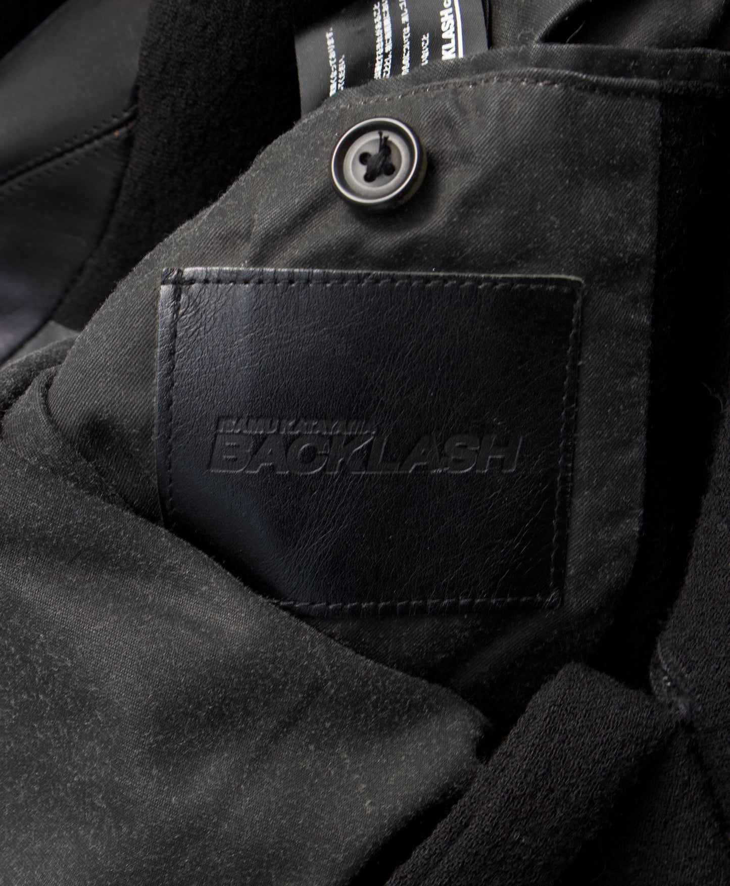 Isamu Katayama “BACKLASH” AW15 Calf Tanin Leather Trim Wool Coat