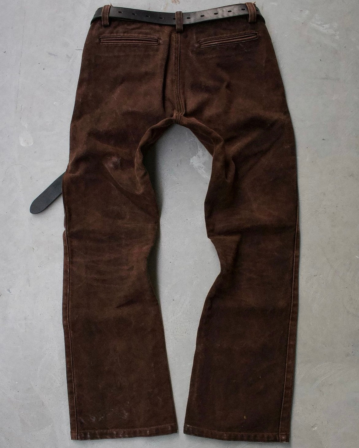 RipVanWinkle 00s Washed “Blood Red” Bootcut Denim