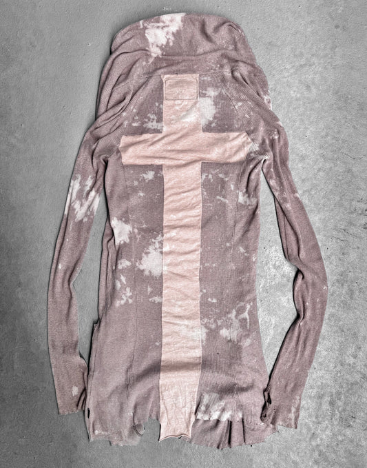 L.G.B. Early 00s Bleached Back Cross Cardigan