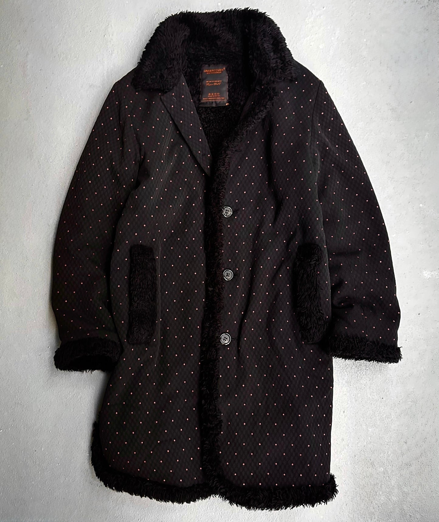 UNDERCOVER AW03 “but beautiful: Paper Doll” Polka Dot Teddy Coat