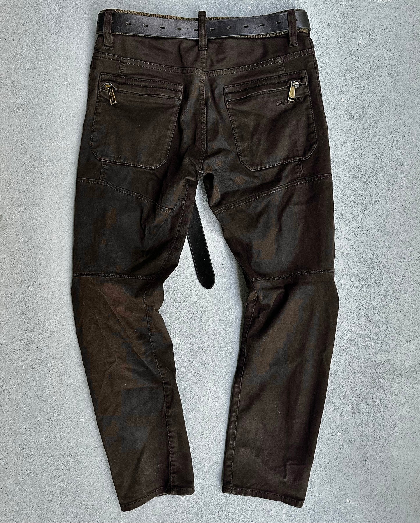 Dsquared2 Early 00s Brown Articulated Knee Pants