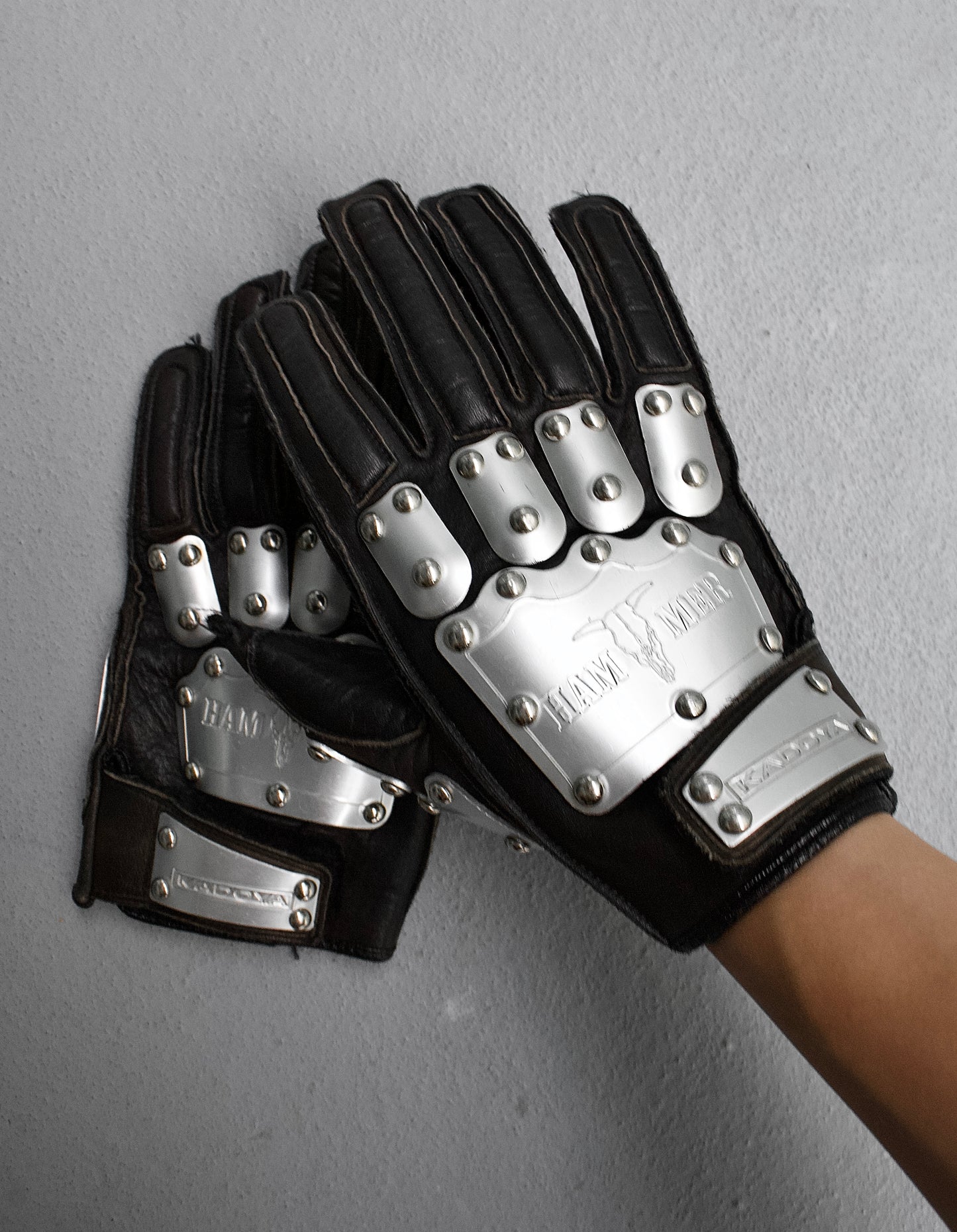 KADOYA Early 00s “HAMMER” Studded Motorcycle Gloves