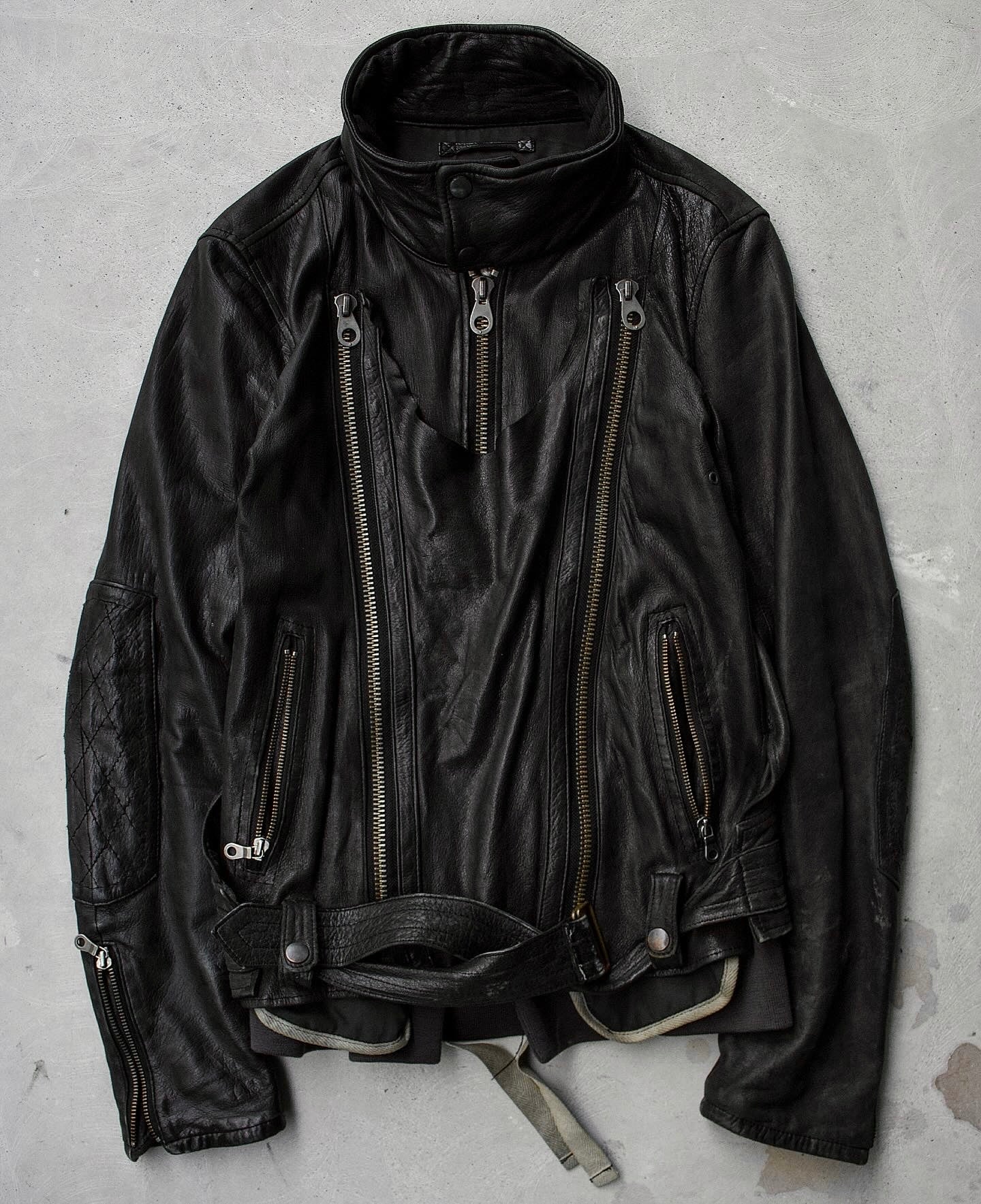 MiharaYasuhiro AW08 Reconstructed Multi-zip Deerskin Leather Jacket