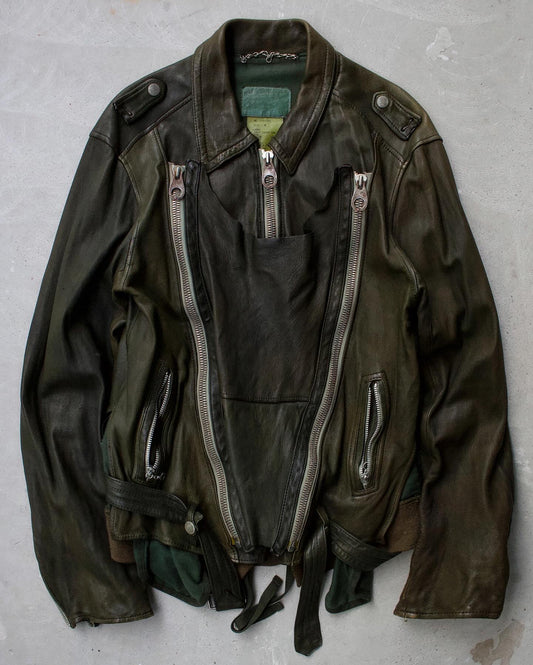 MiharaYasuhiro AW05 Reconstructed Multi-zip Sheepskin Leather Jacket