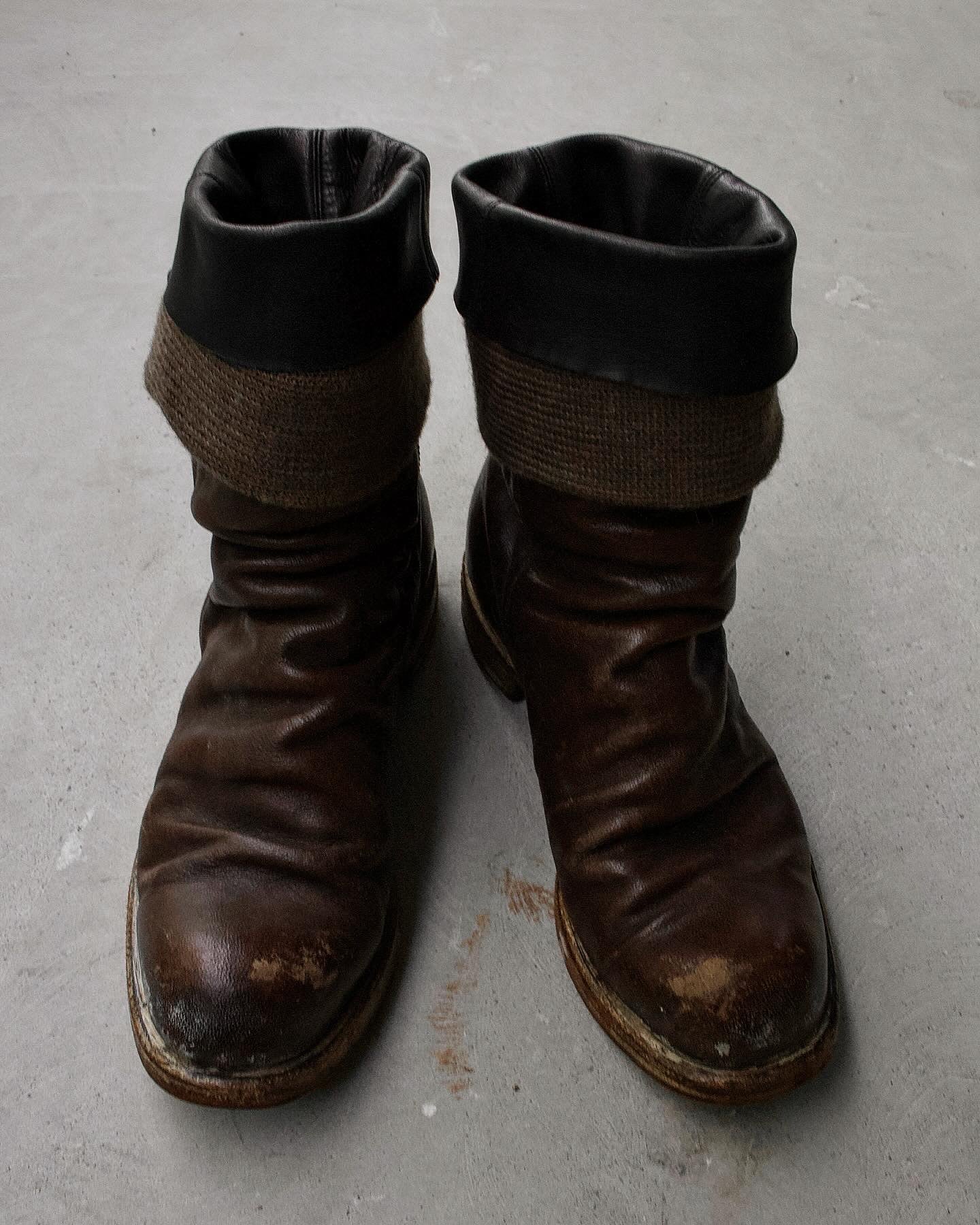MiharaYasuhiro AW09 Triple-Layered Zip Leather Engineer Boots