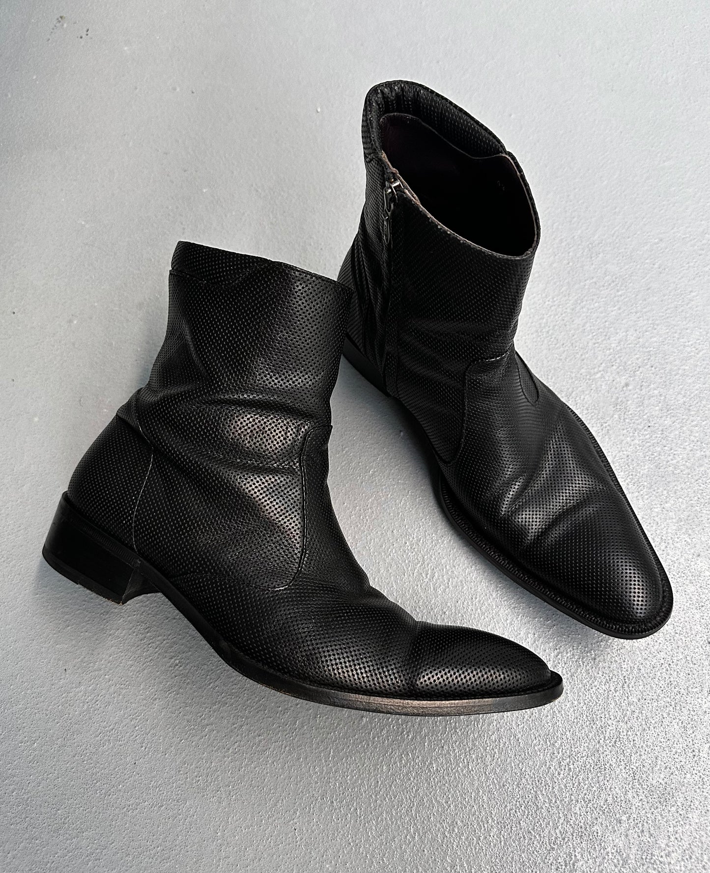 alfredoBANNISTER Early 00s Perforated Leather Boots