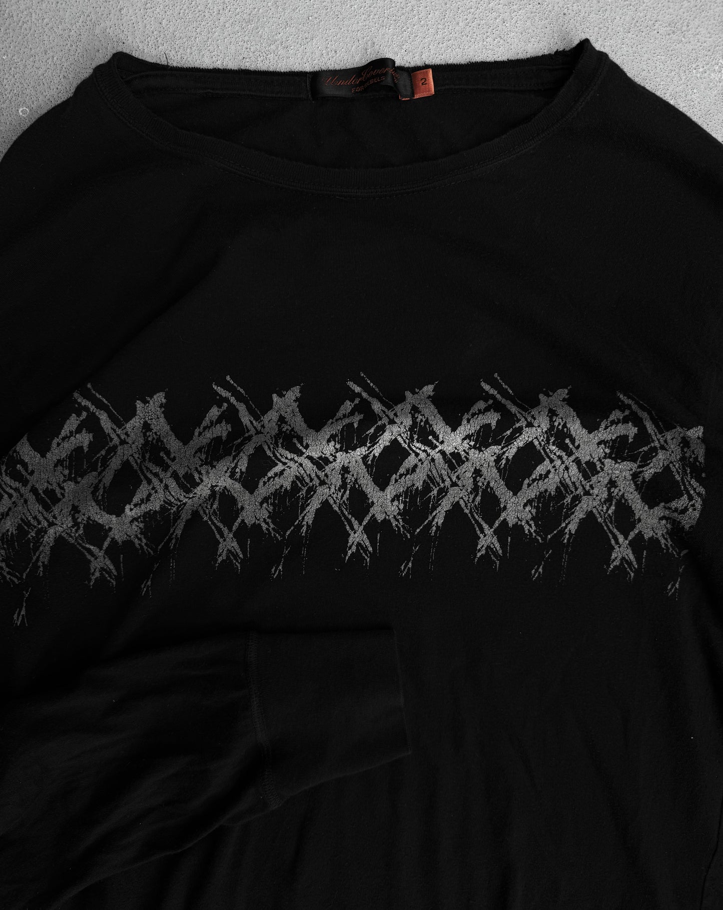 UNDERCOVER AW02 “Witch’s Cell Division” Graphic ‘X’ Distressed Long-sleeves