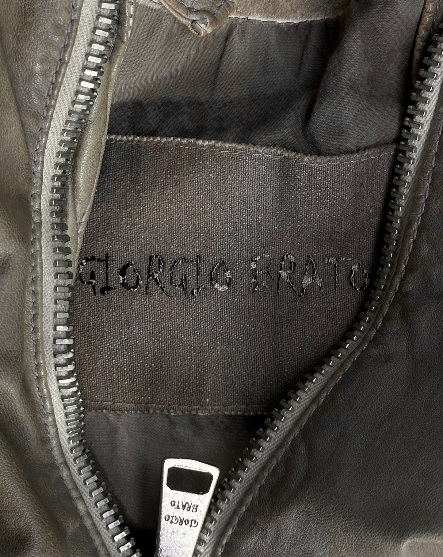 Giorgio Brato Early 00s Garment-Dyed Sheepskin Leather Bomber Jacket