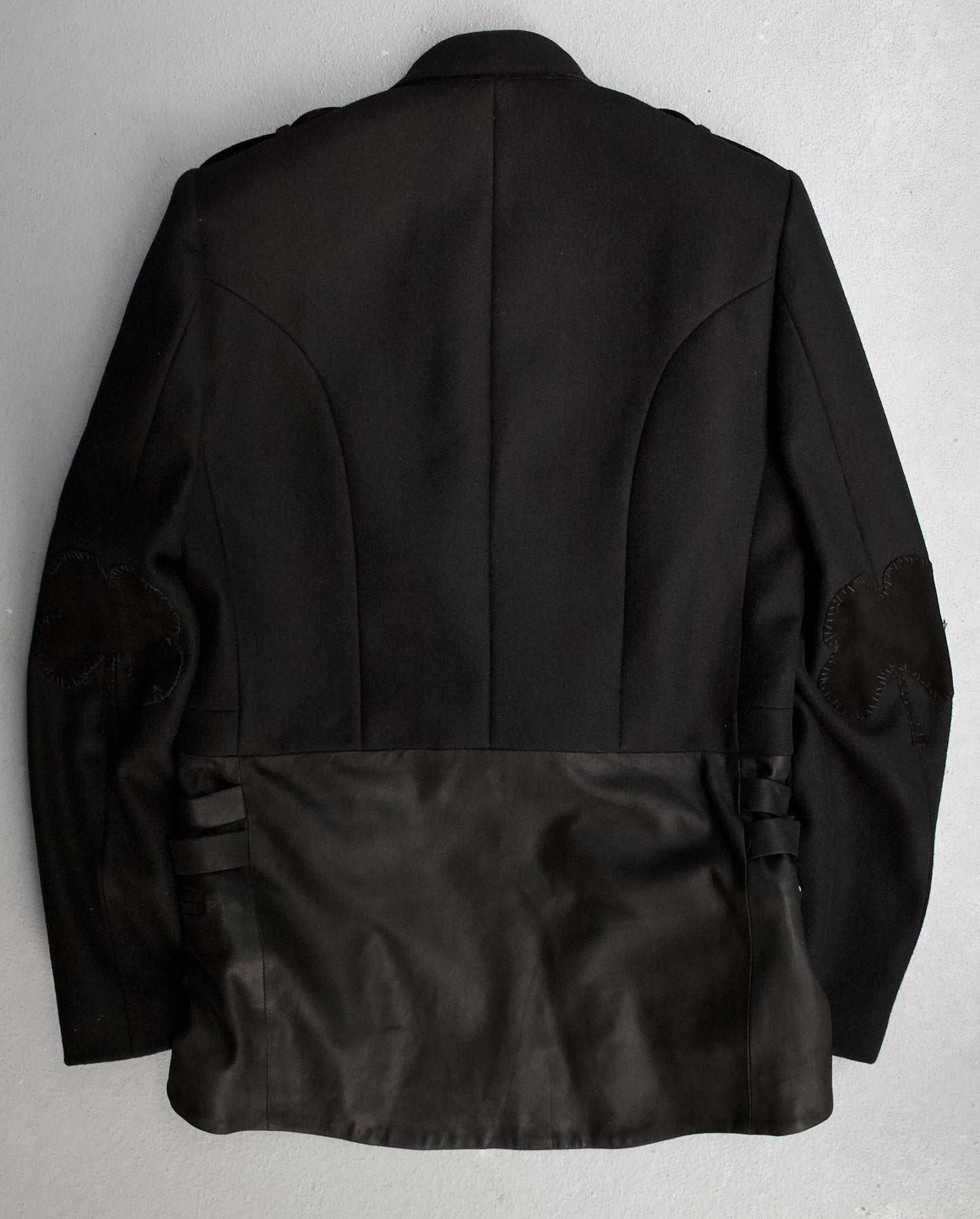 Number (N)ine AW06 “NOIR”Leather Hybrid Wool Napoleon Jacket