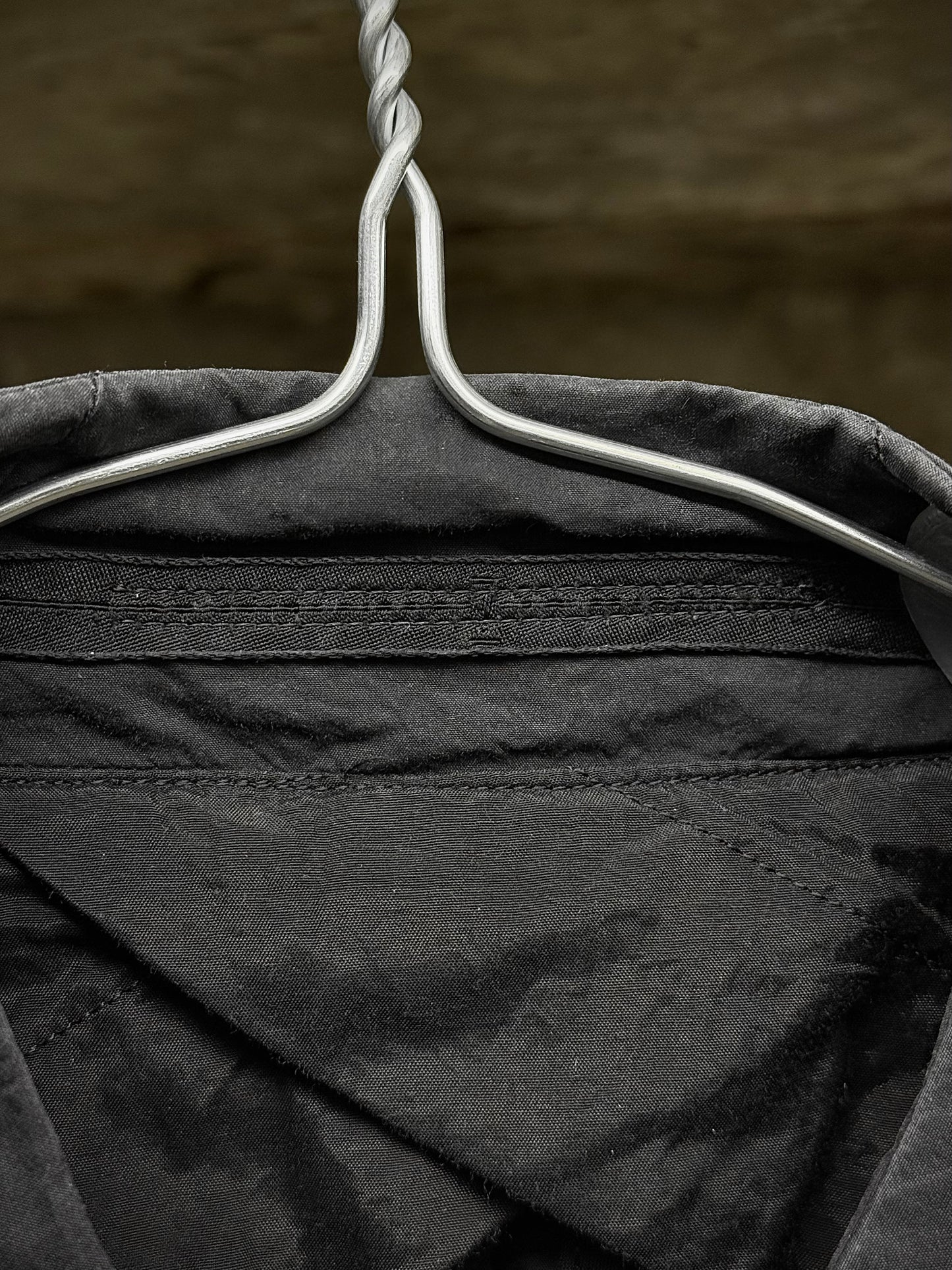 Julius_7 SS16 "sefiroth;" Washed Black Anatomical Longline Overshirt